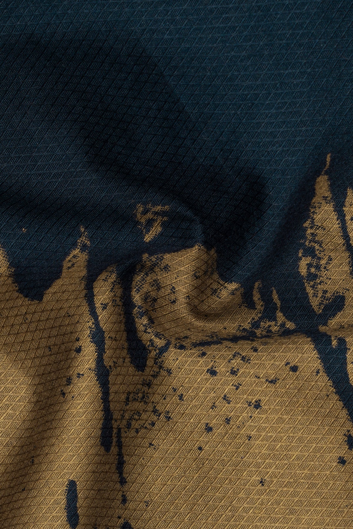 Arbor-Timber Blue And Limed Oak Brown Brush Stroke Printed Dobby Textured Premium Giza Cotton Casual Shirt