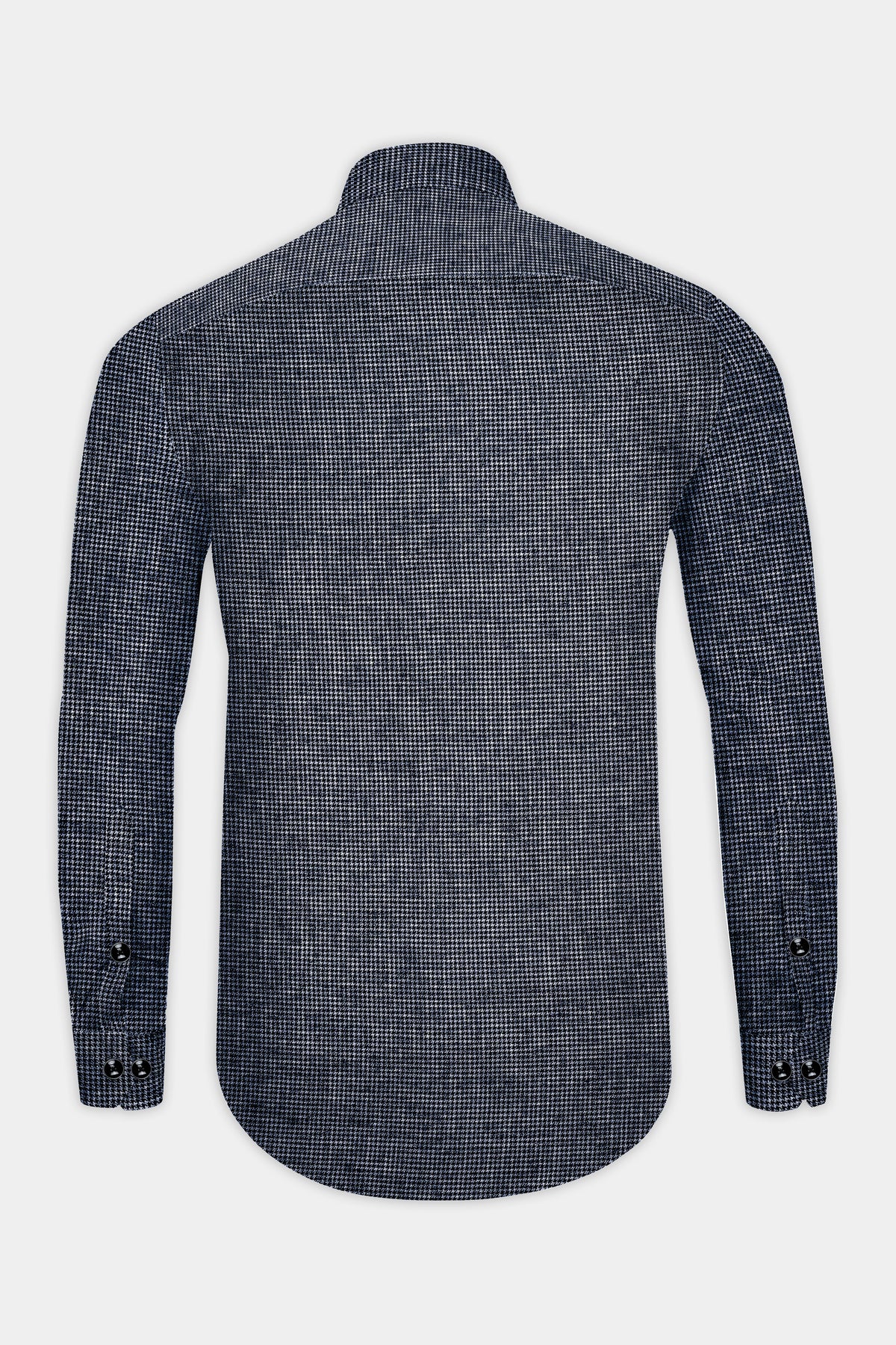 Vanta-Nevada Gray Heavy Weight Houndstooth Textured Premium Cotton Designer Casual Shirt