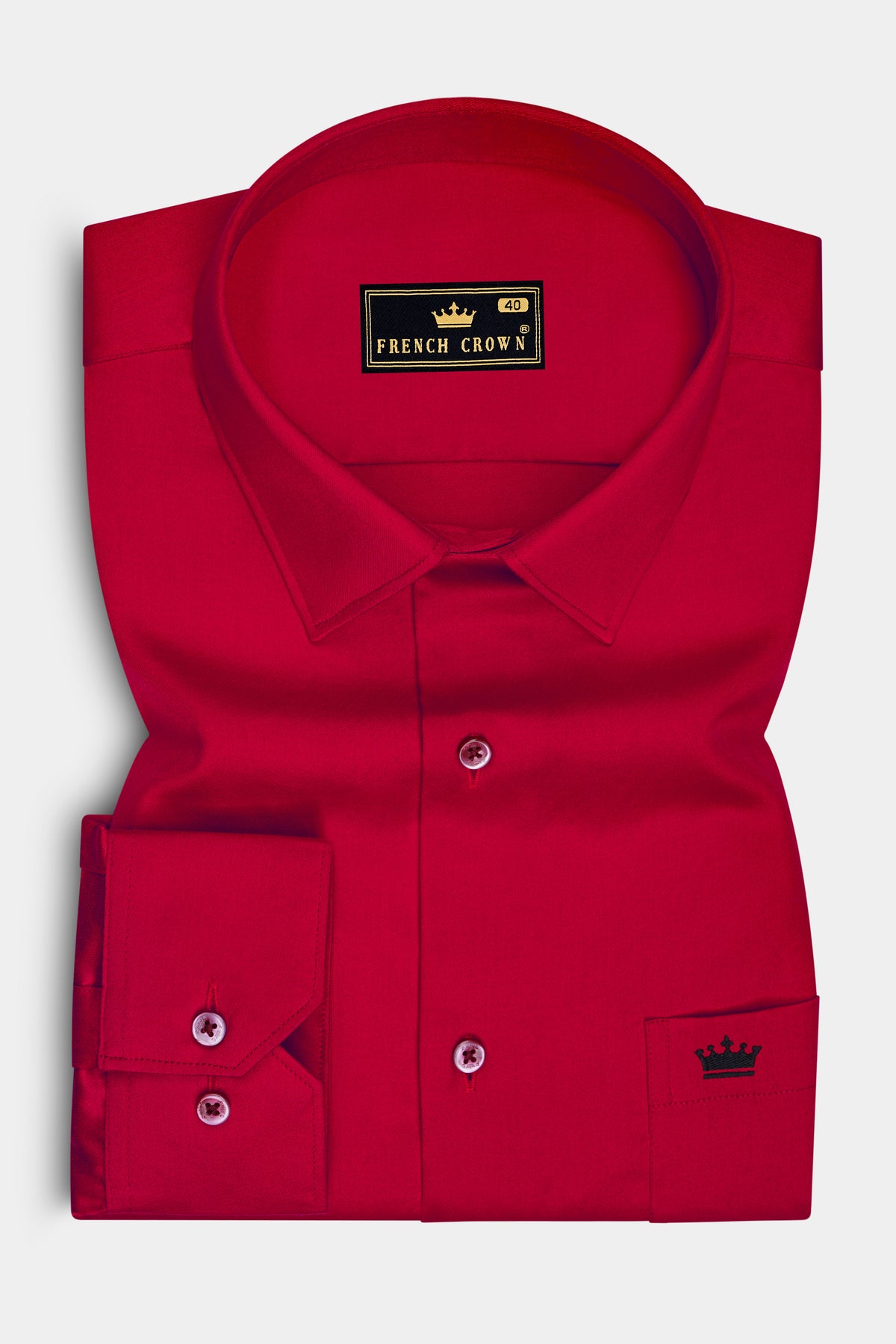Ember-Shiraz Red Subtle Sheen Super Soft Premium Cotton Dress Shirt