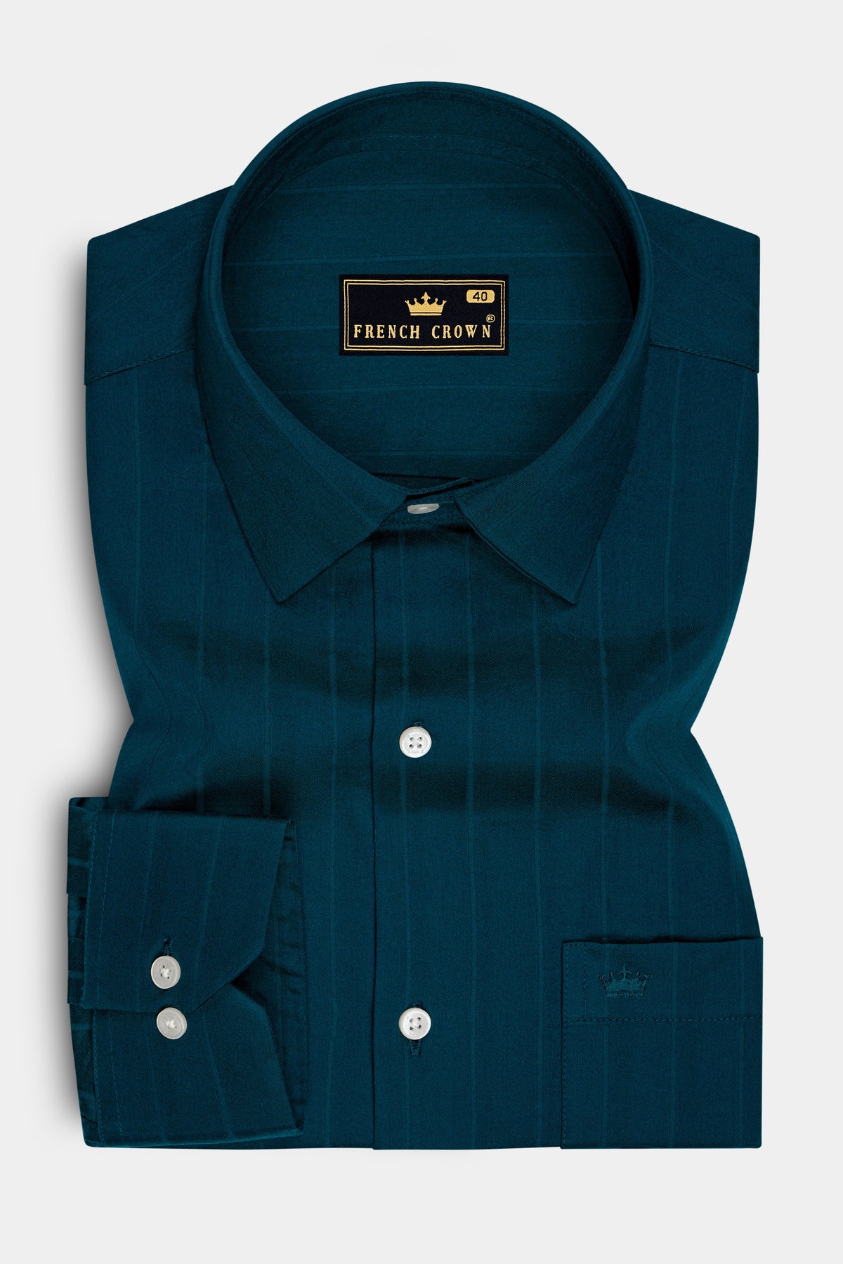 Bristol-Burnham Blue Dobby Striped Premium Giza Cotton Dress Shirt