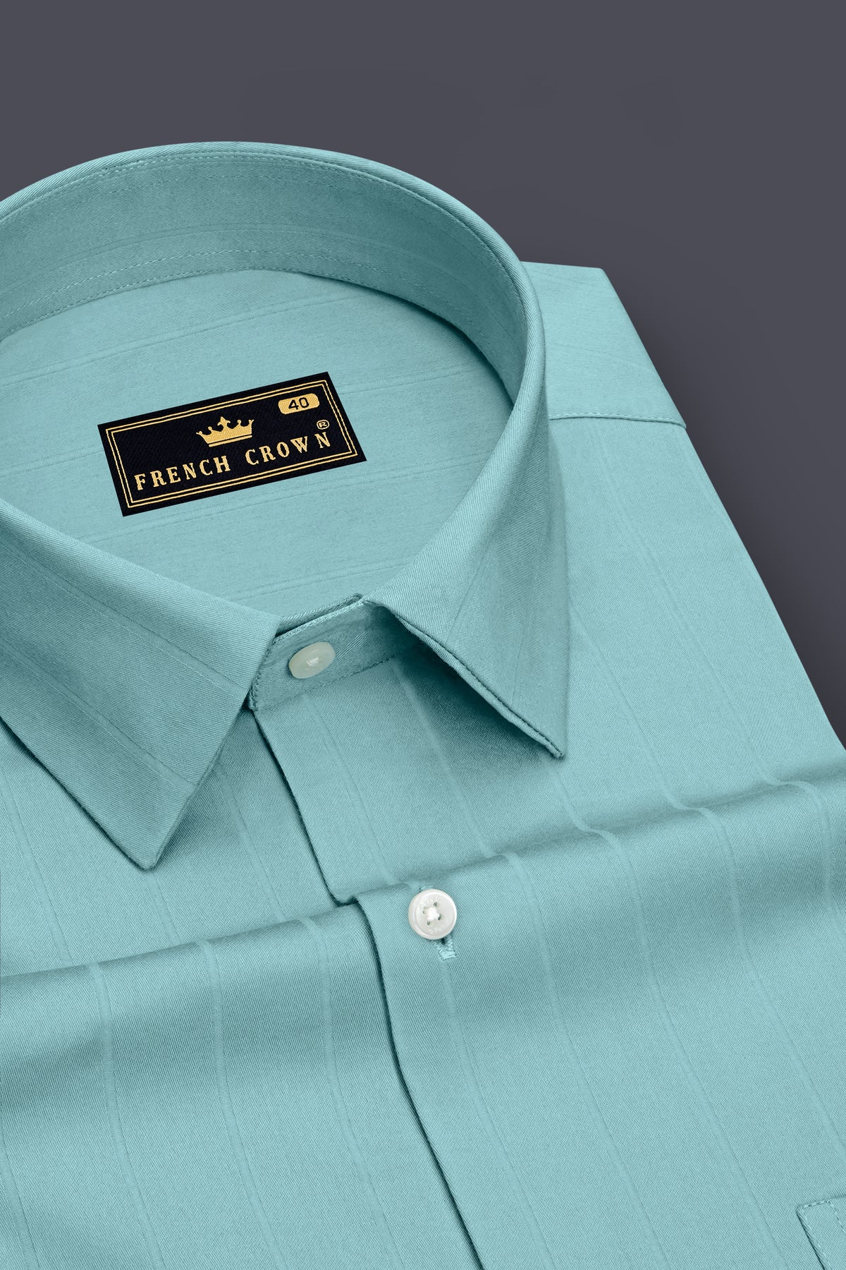 Cobalt-Carolina Blue Dobby Striped Premium Giza Cotton Dress Shirt