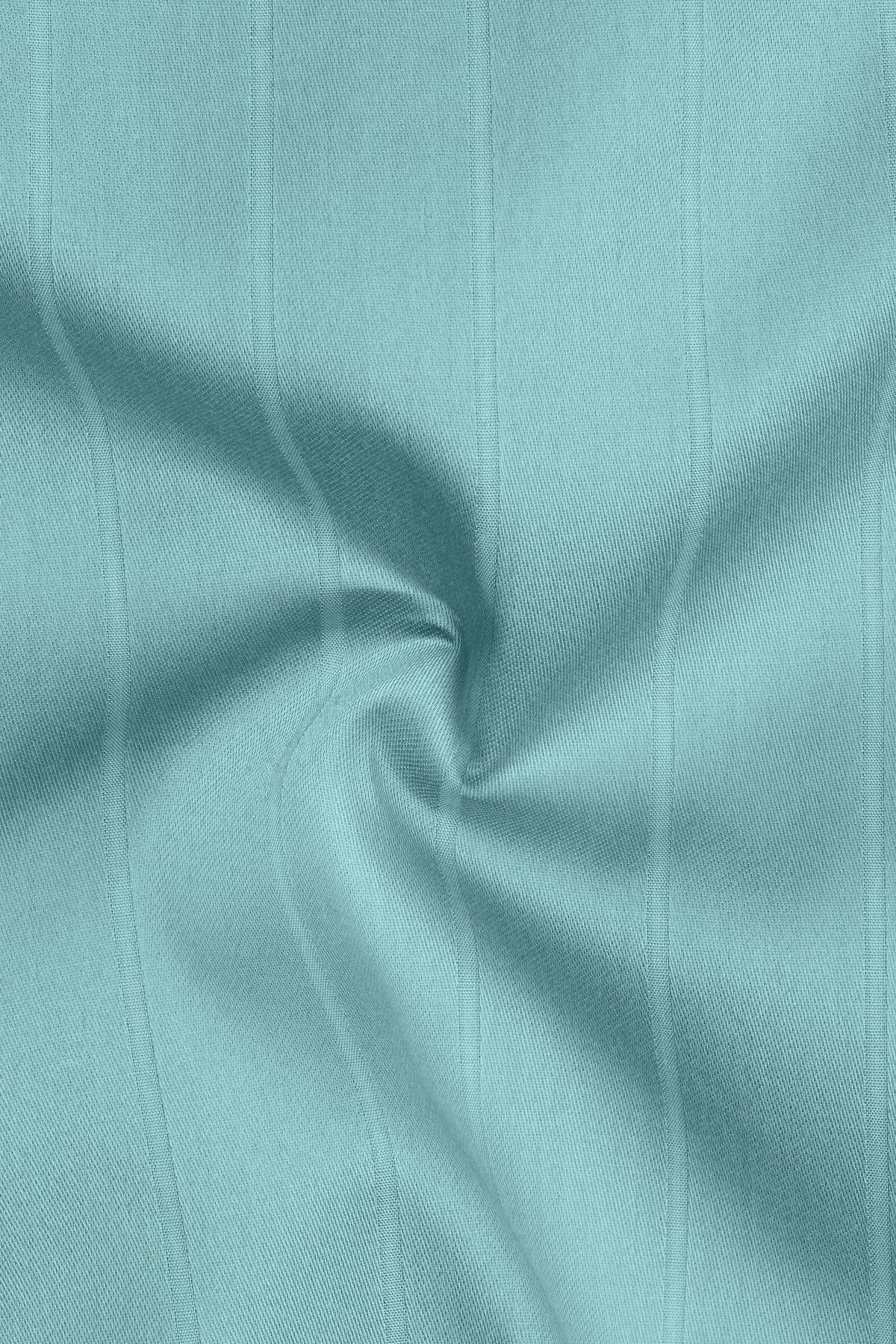 Cobalt-Carolina Blue Dobby Striped Premium Giza Cotton Dress Shirt