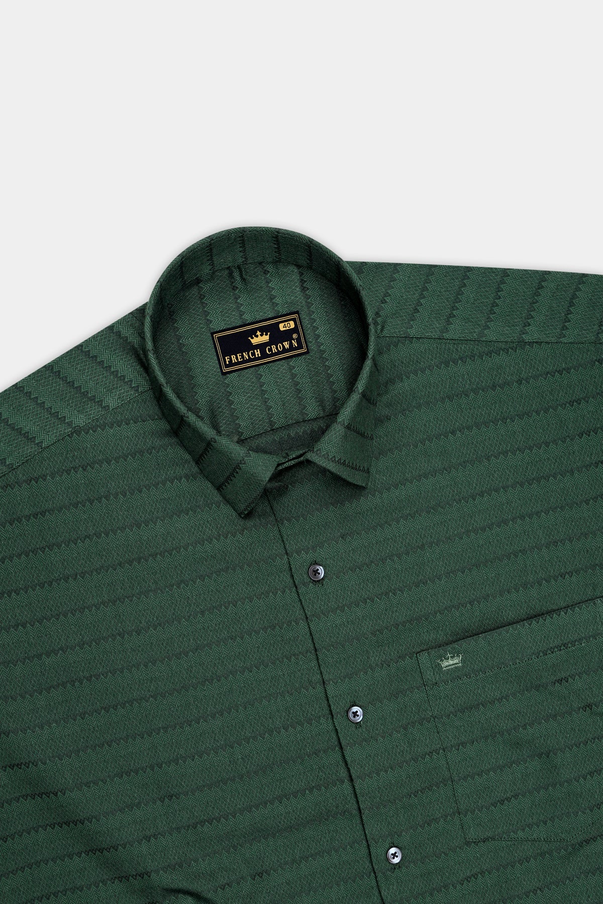 Arden-Celtic Green Jacquard Textured Premium Cotton Dress Shirt