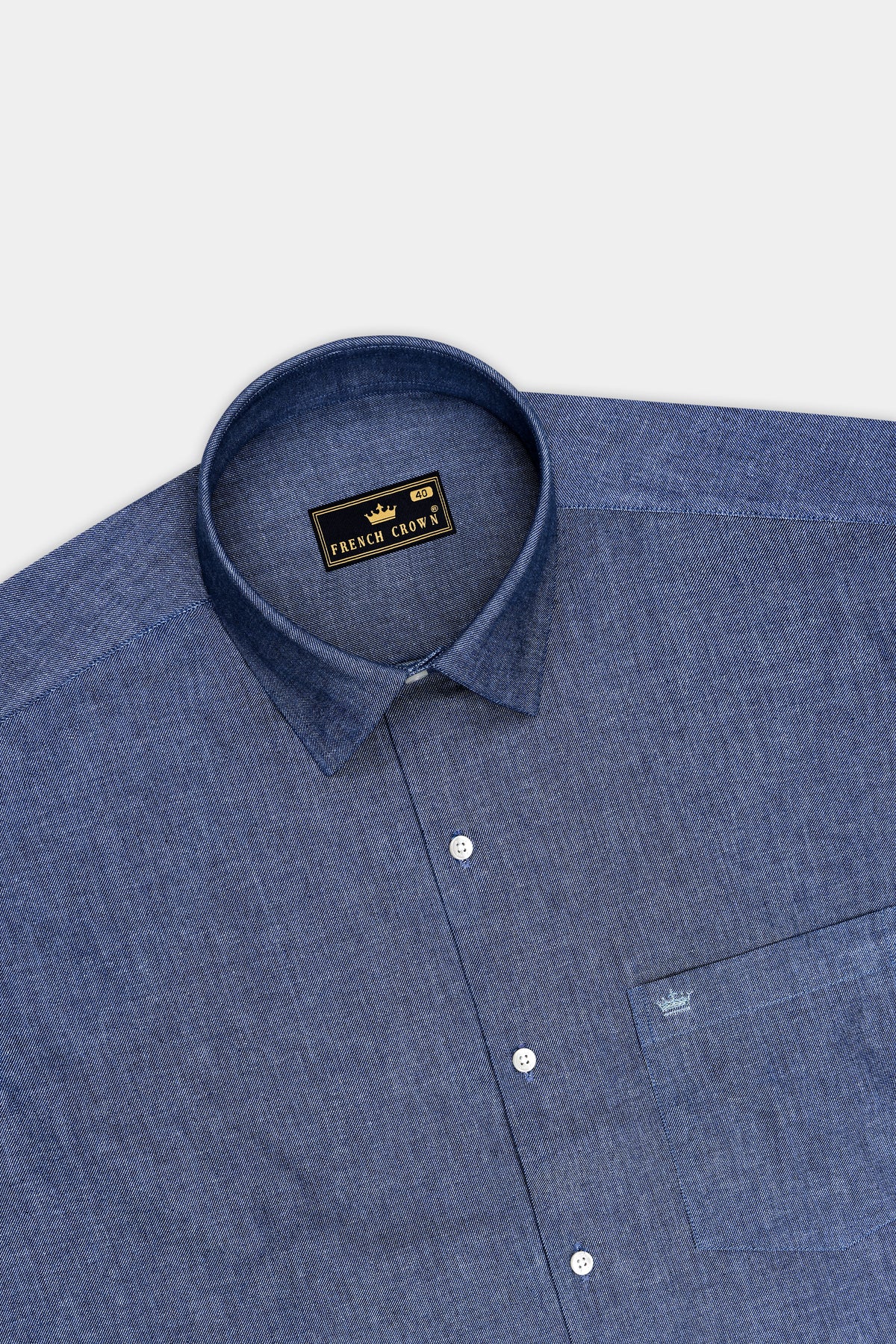 Celestia-Zodiac Blue Oxford Textured Premium Cotton Casual Shirt
