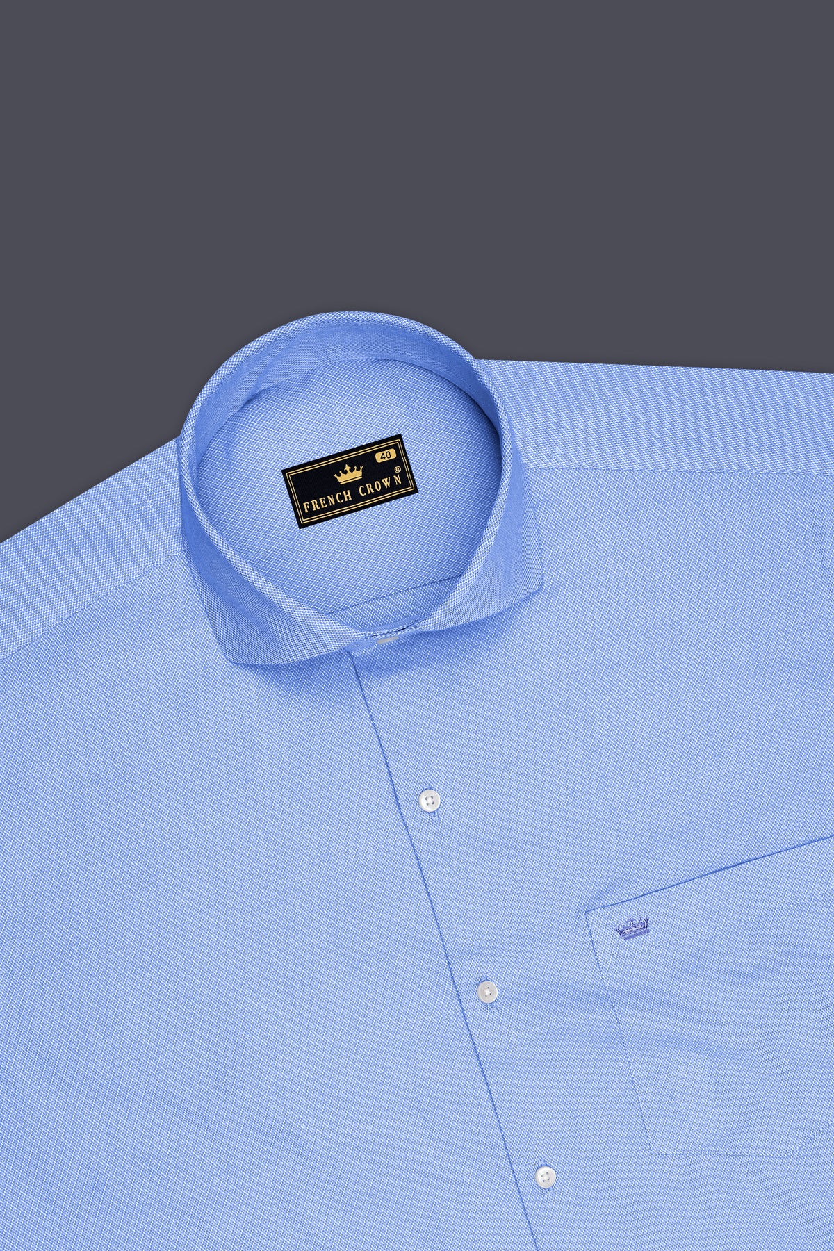 Sovereign-Portage Blue Dobby Textured Premium Giza Cotton Cut Away Dress Shirt