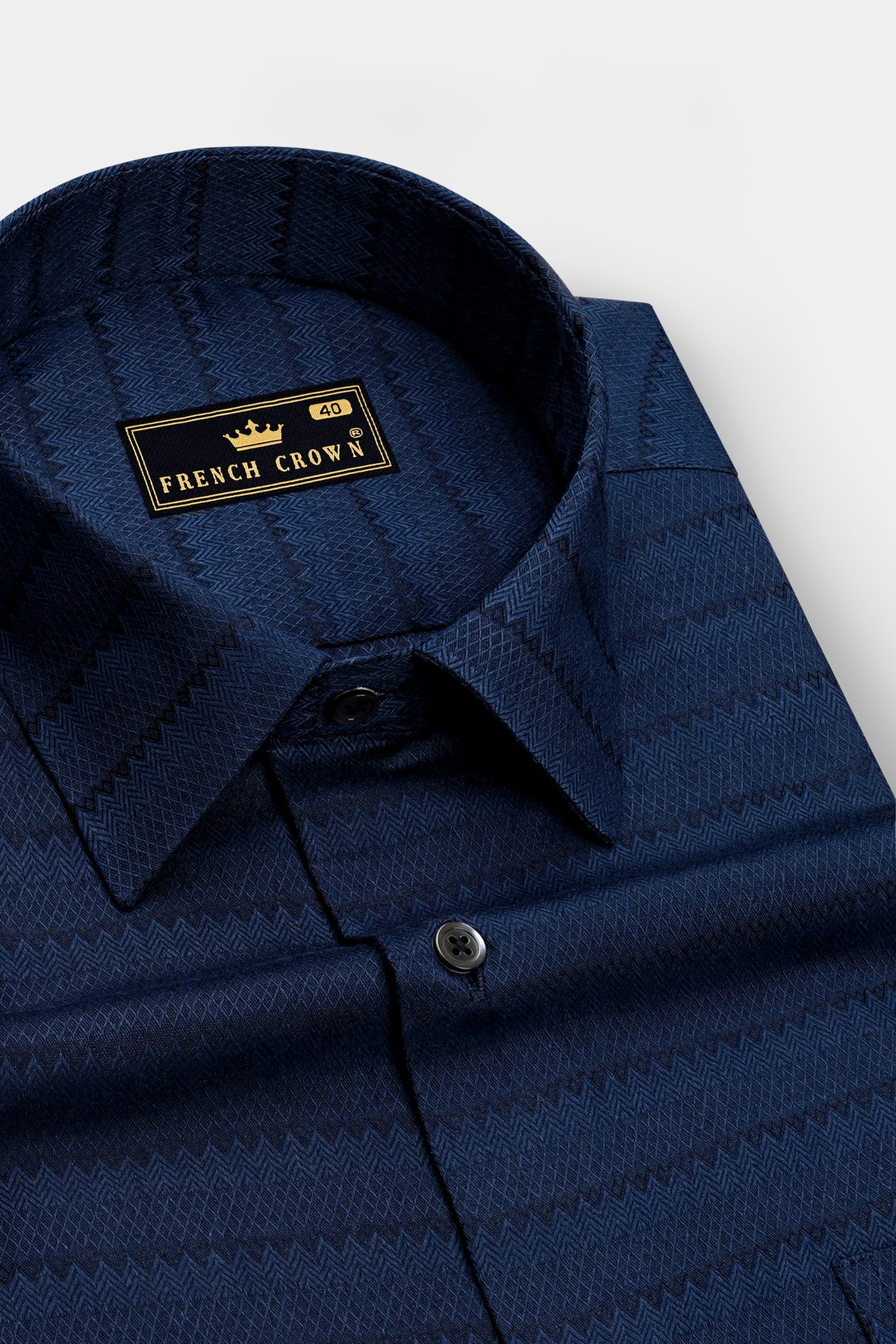Celeste-Mirage Blue Jacquard Textured Premium Cotton Dress Shirt