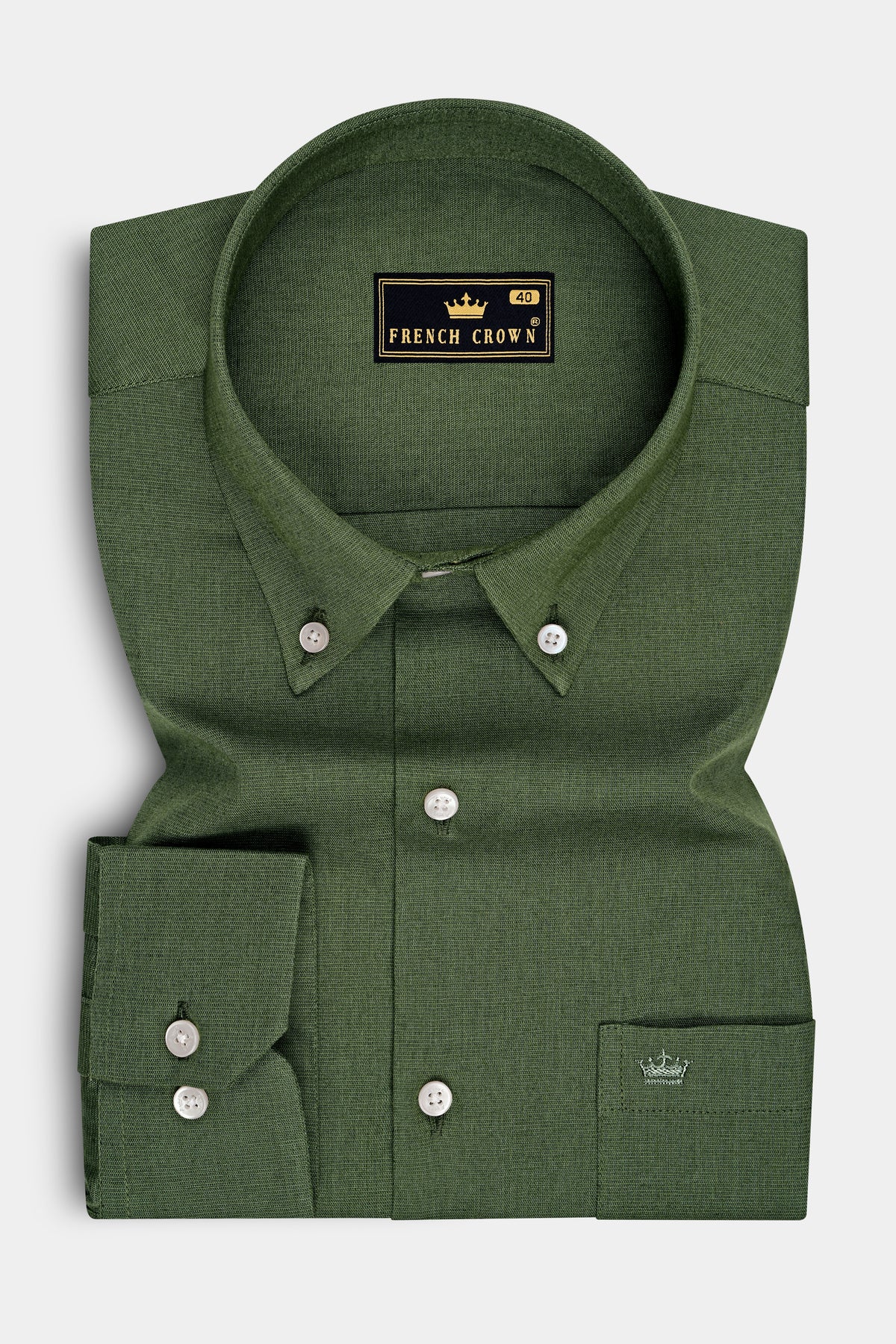 Cypress-Rangoon Green Luxurious Linen Button Down Dress Shirt