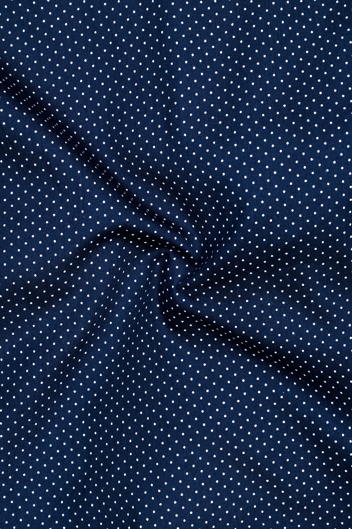 Luminor-Firefly Blue Micro Polka Dots Subtle Sheen Super Soft Premium Cotton White Cuff Collar Dress Shirt