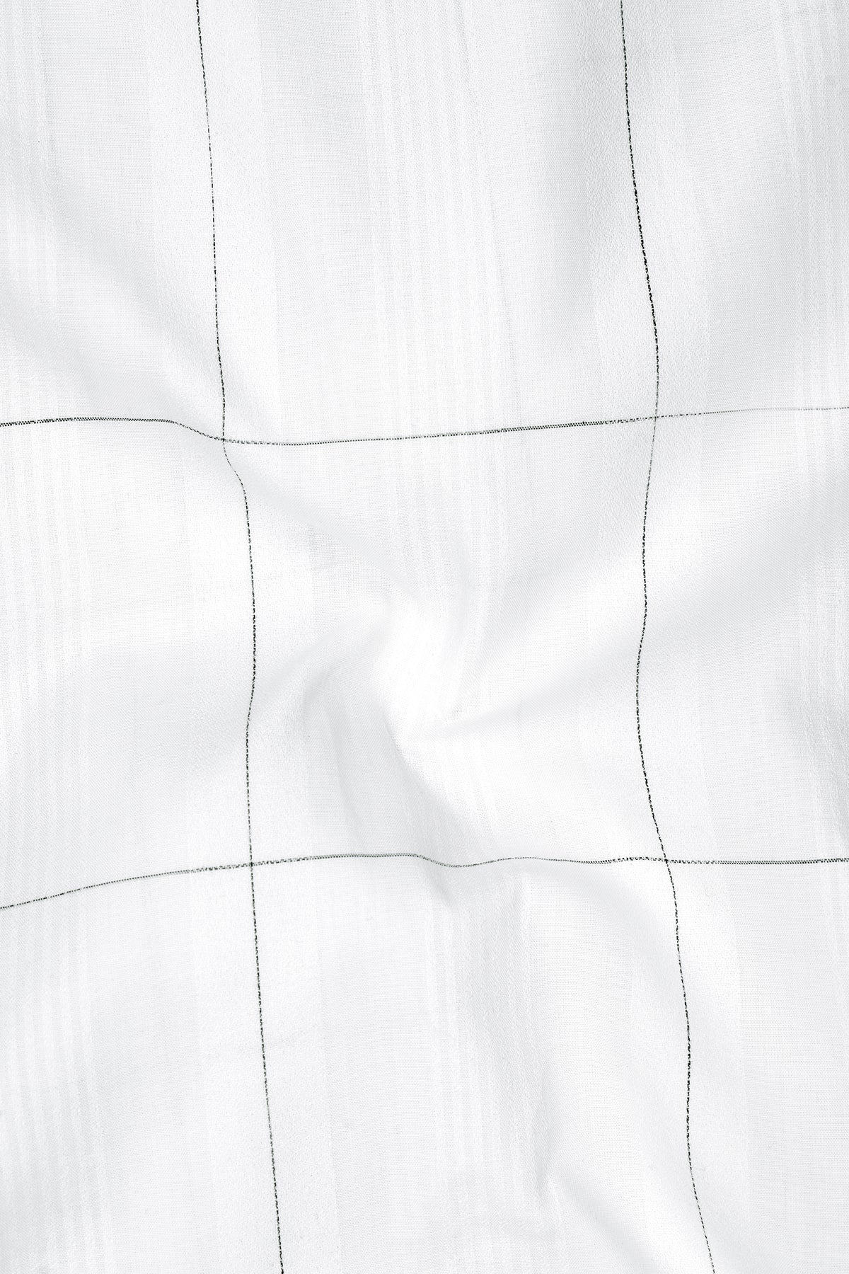 Echelon-Bright White Dobby Windowpane Premium Giza Cotton Dress Shirt