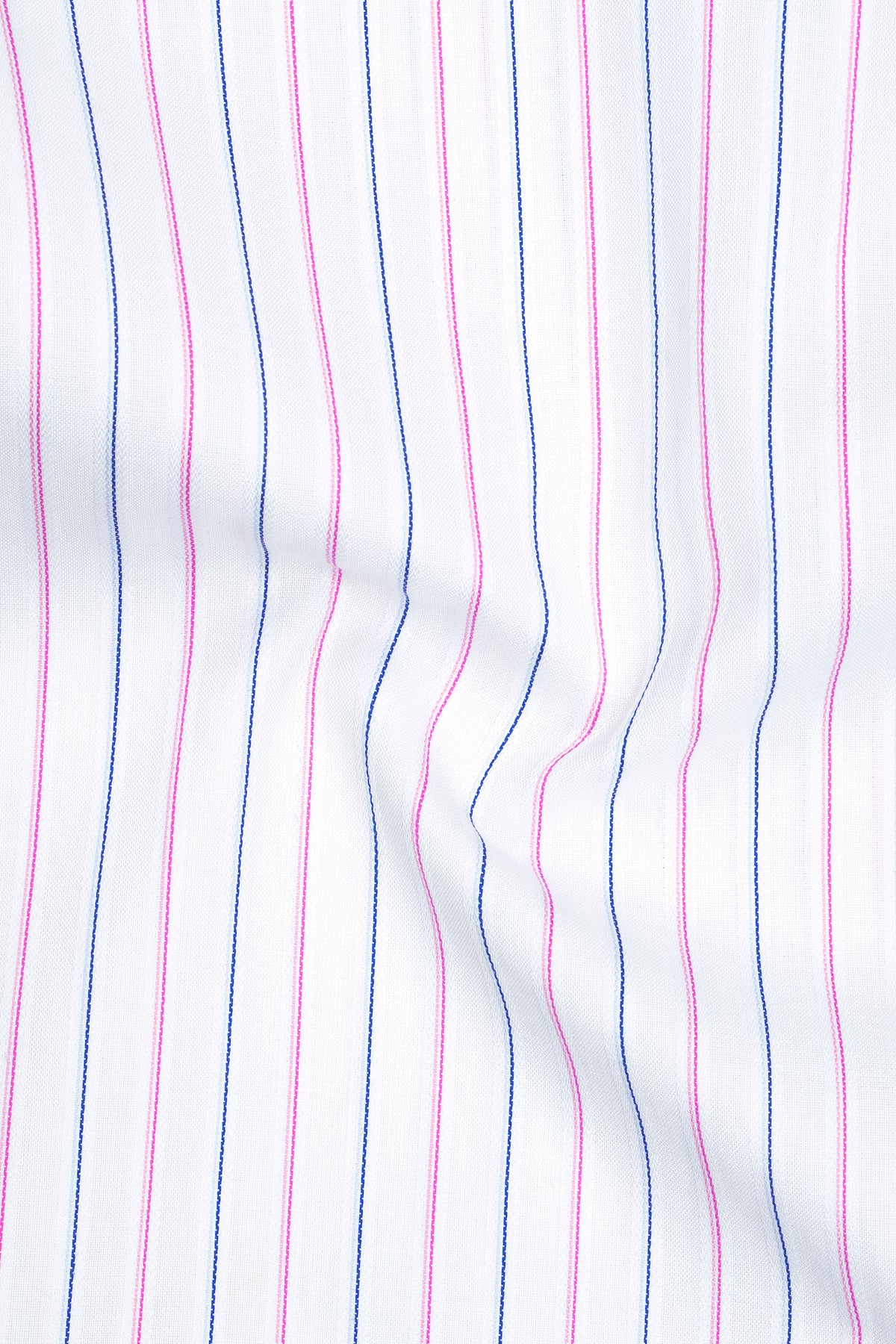 Elysian-Bright White And Orchid Pink Dobby Striped Premium Giza Cotton Dress Shirt