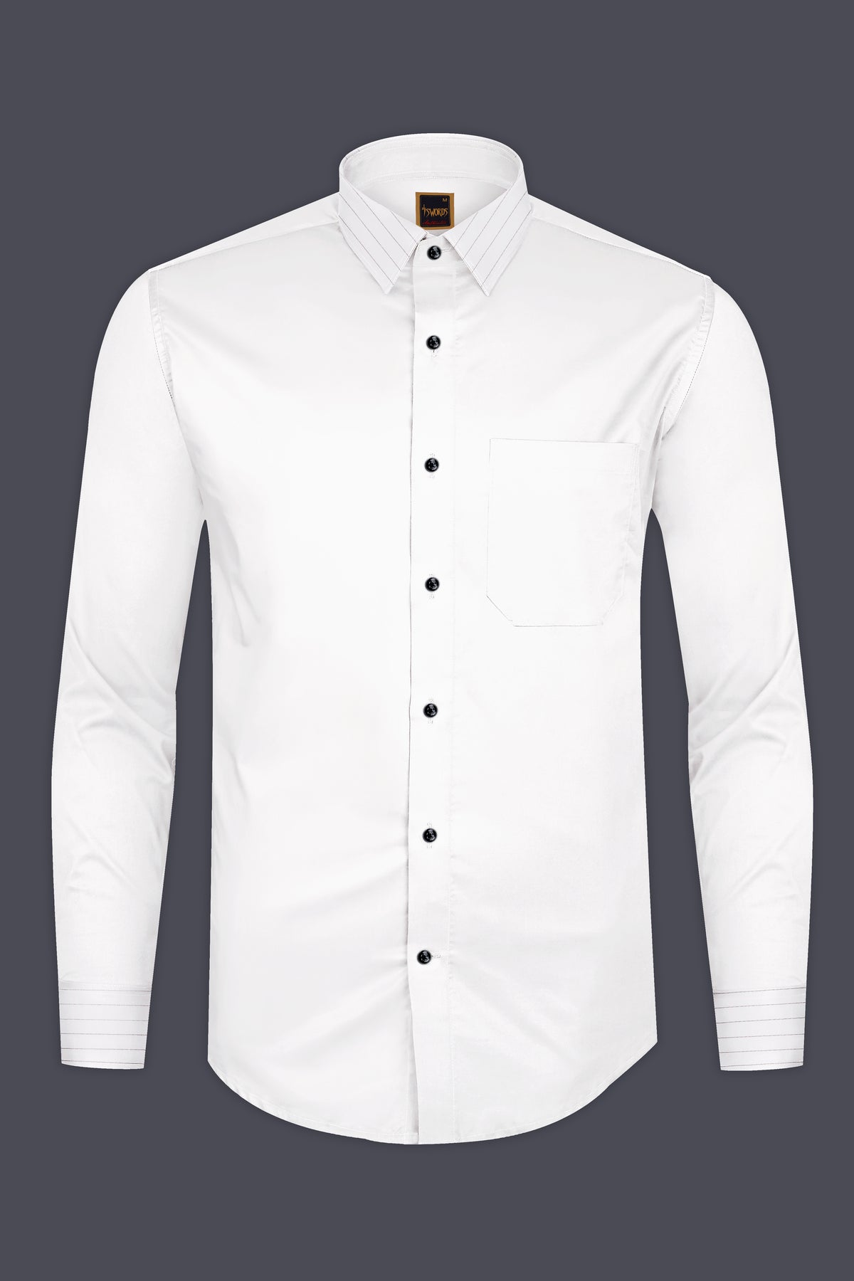 Verity-Bright White Poplin Giza Cotton Dress Shirt