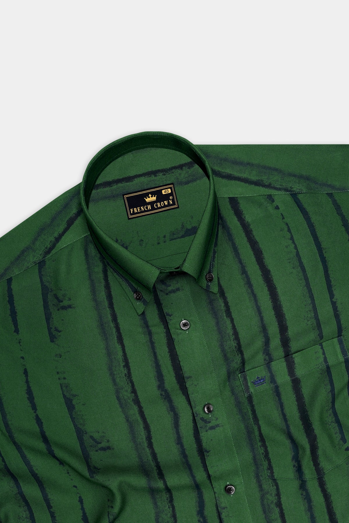 Sylvan-Everglad Green And Jade Black Abstract Printed Super Soft Tencel Casual Shirt