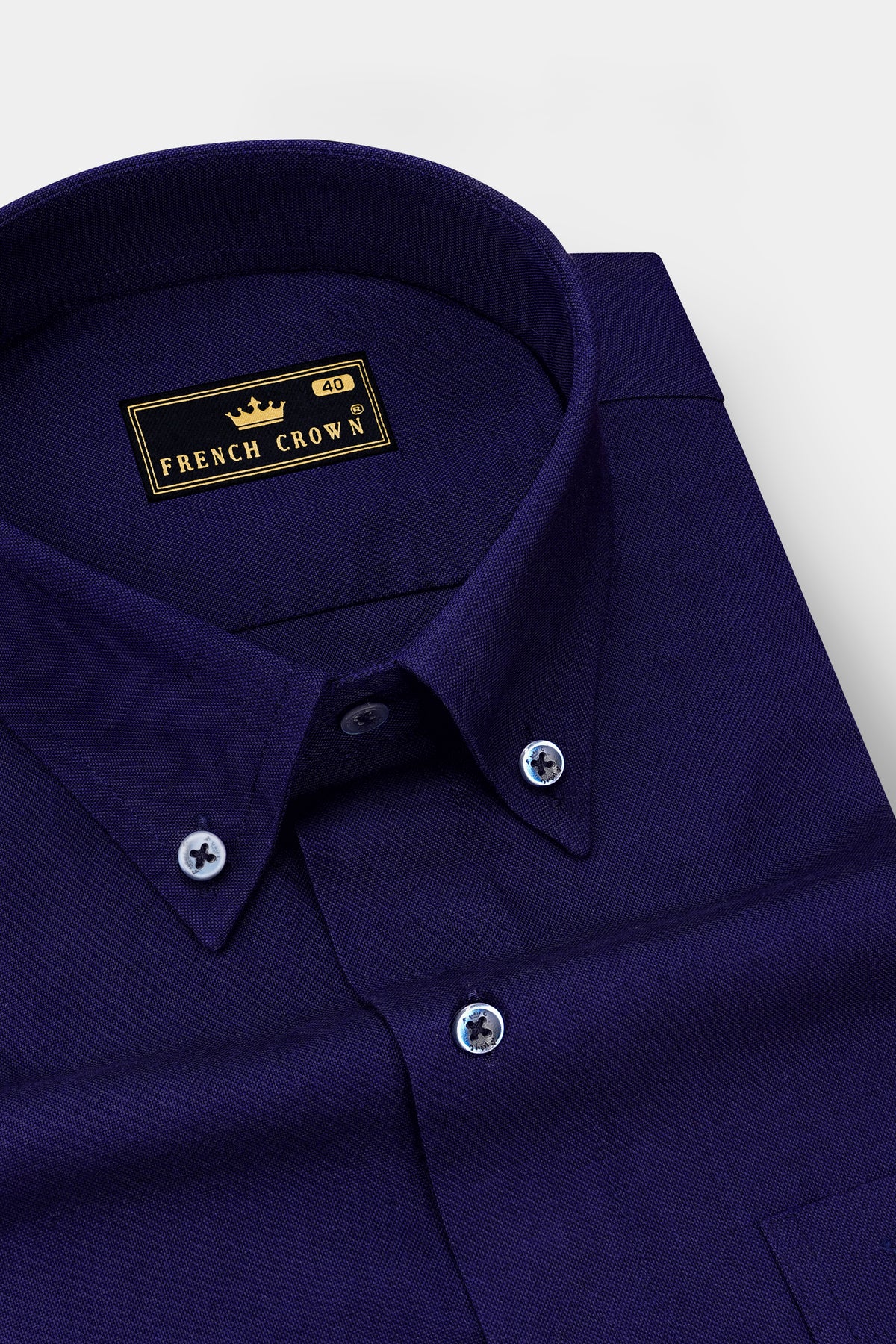 Serein-Haiti Blue Oxford Textured Premium Cotton Semi Formal Shirt