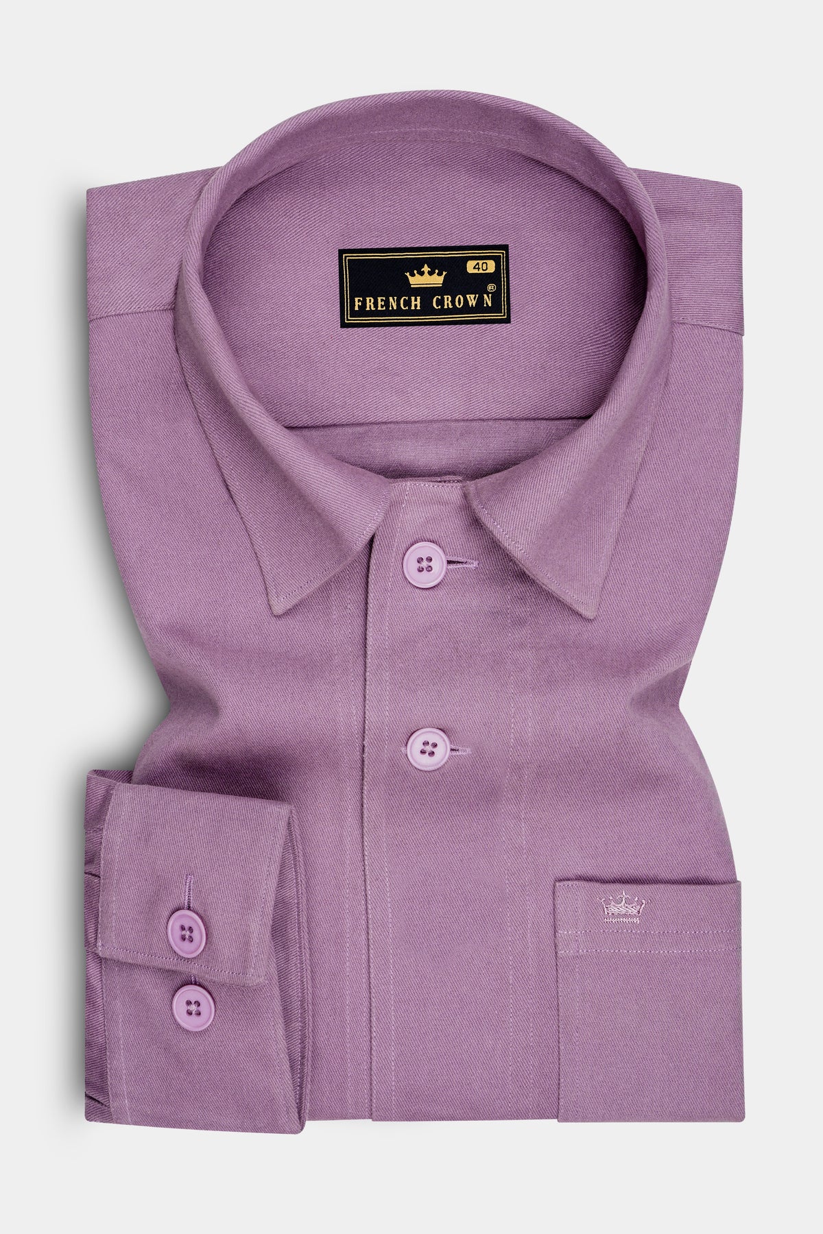 Fiora-Periwinkle Pink Twill Premium Cotton Heavy Weight Designer Casual Jacket