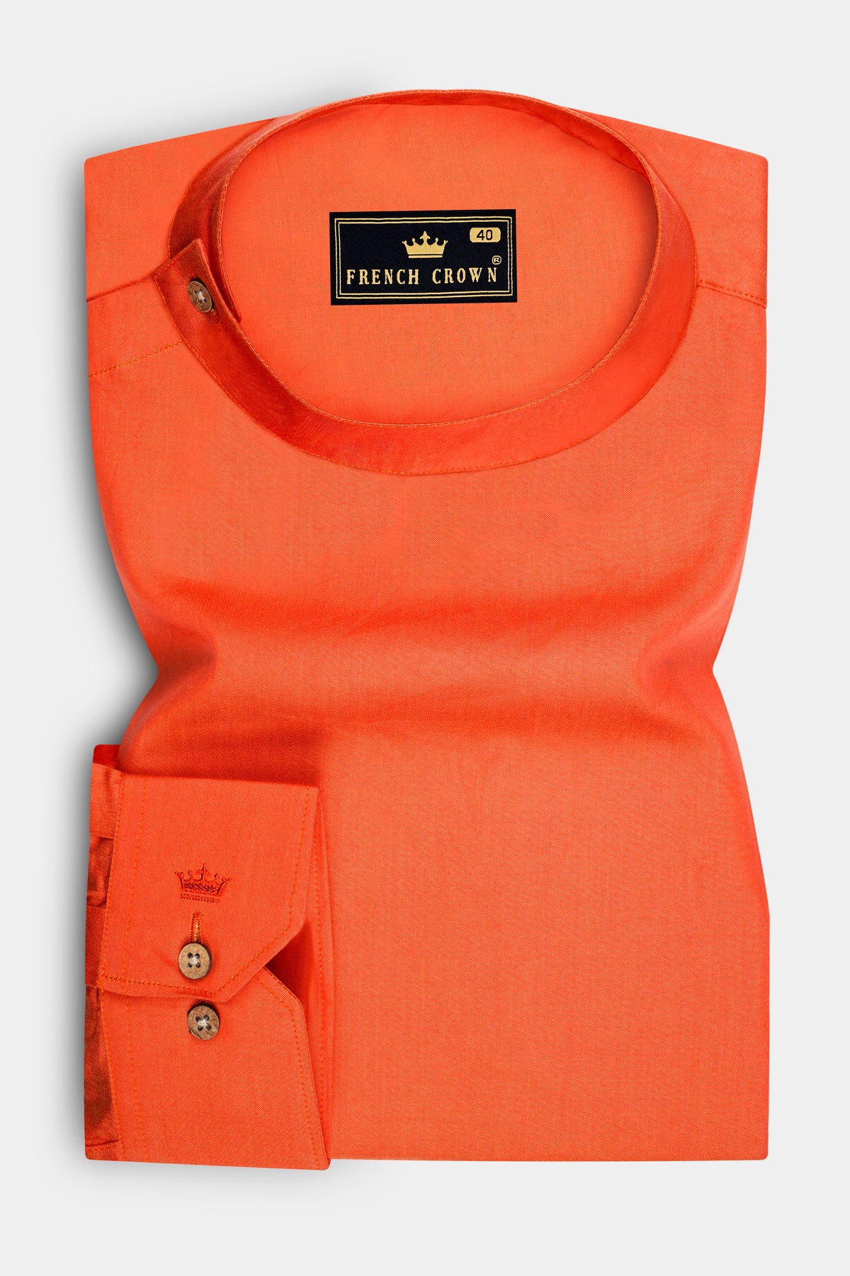 Ignite-Outrageous Orange Chambray Premium Cotton Designer Casual Shirt
