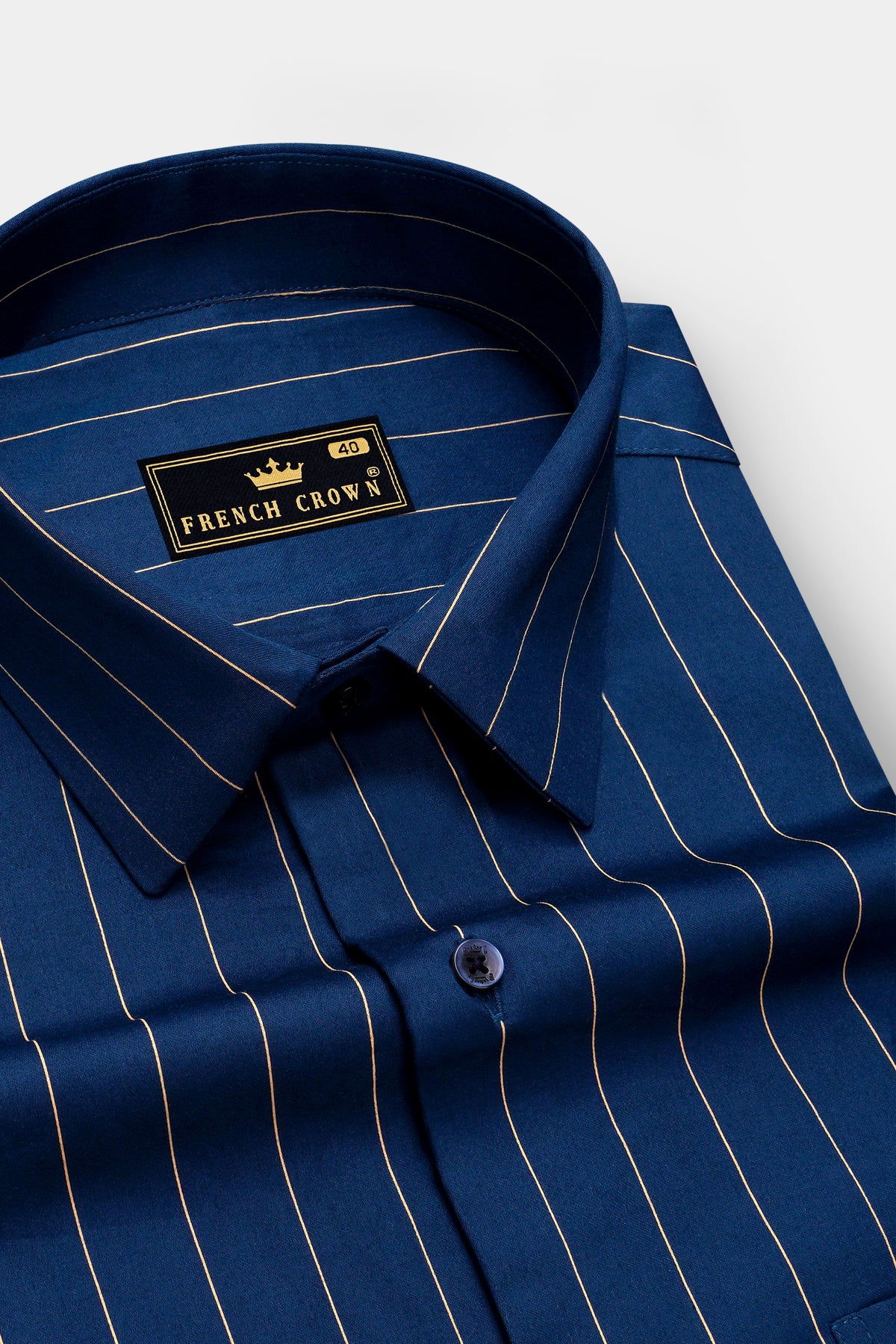 Creston-Trypan Blue Pin Striped Super Soft Premium Cotton Dress Shirt