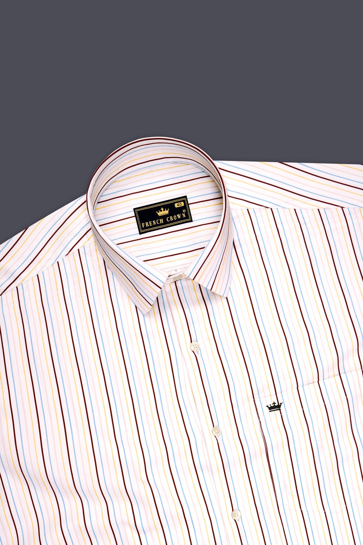 Verve-Bright White And Rebel Maroon Multicolour Pin Striped Super Soft Premium Cotton Dress Shirt