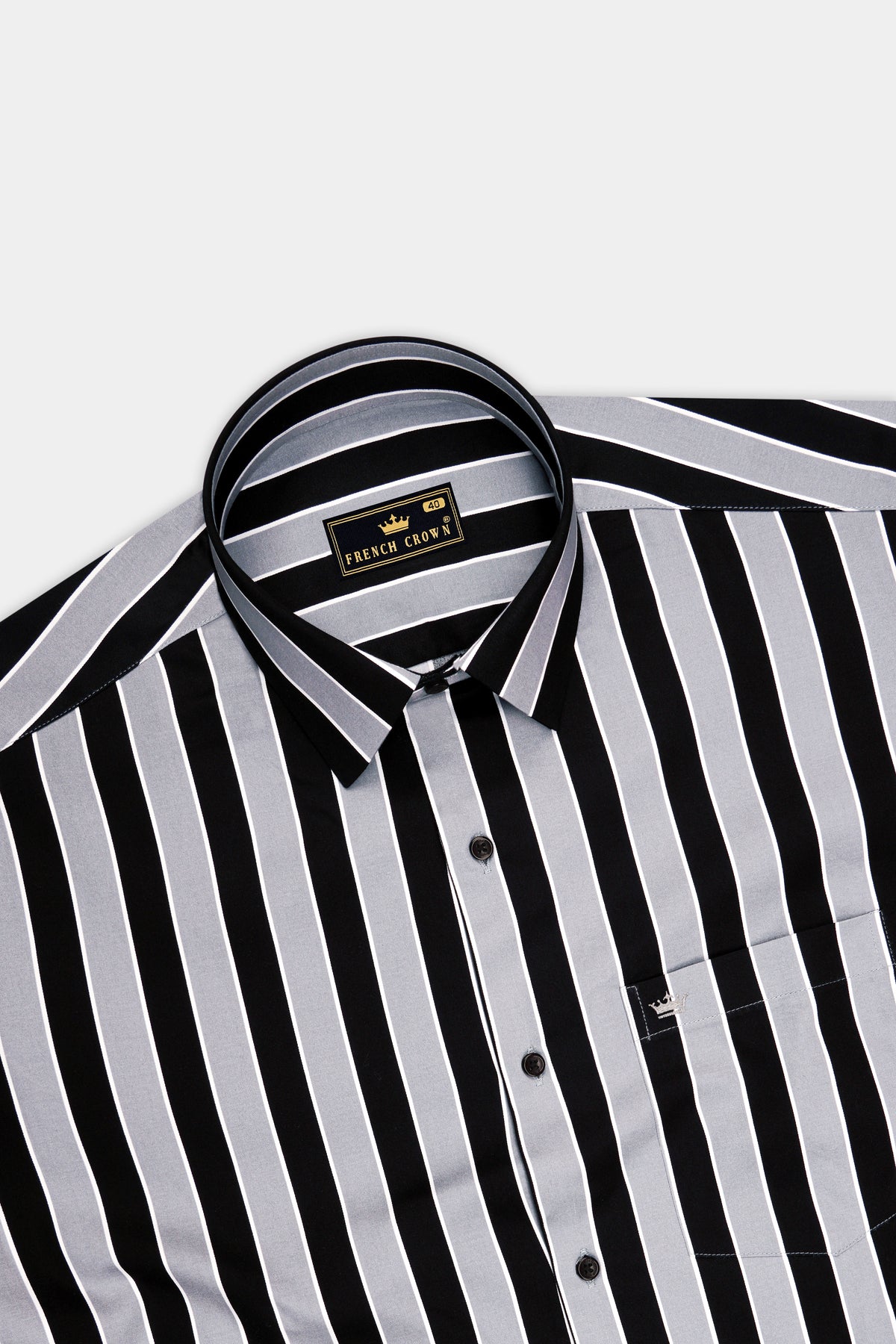 Monarch-Jade Black And Regent Gray Bengal Striped Super Soft Premium Cotton Dress Shirt