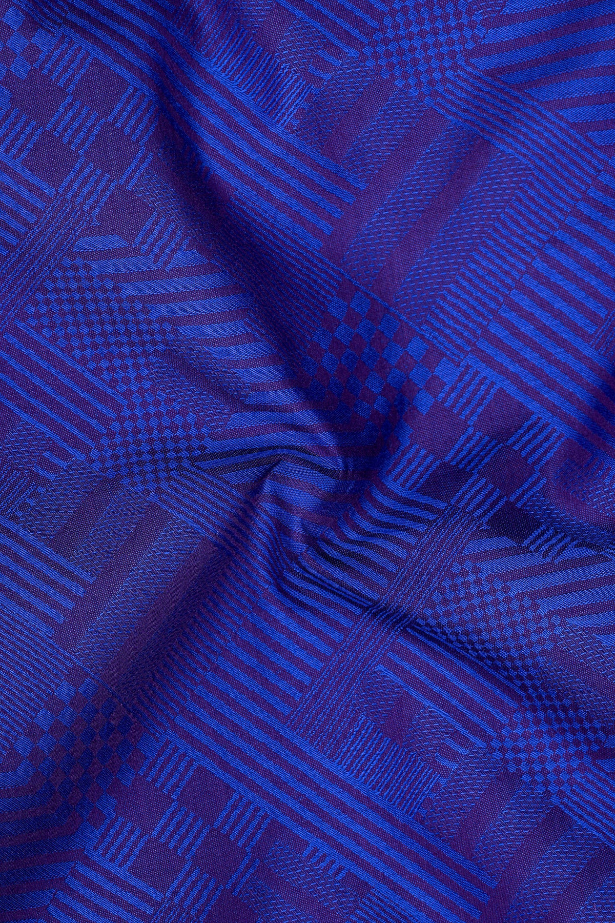 Aether-Persian Blue Abstract Geometric Jacquard Textured Premium Cotton Dress Shirt