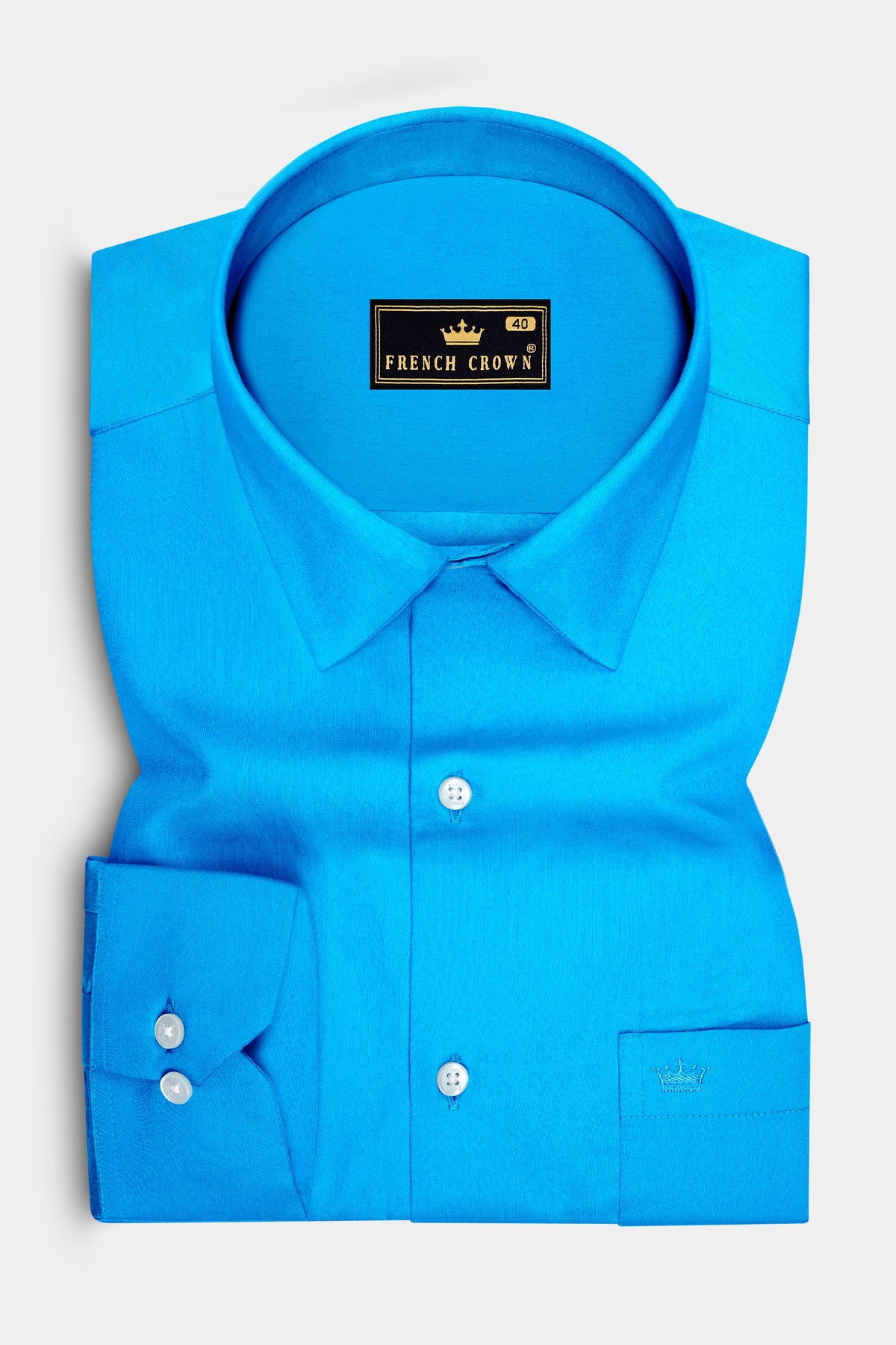 Saphir-Cerulean Blue Subtle Sheen Super Soft Premium Cotton Dress Shirt