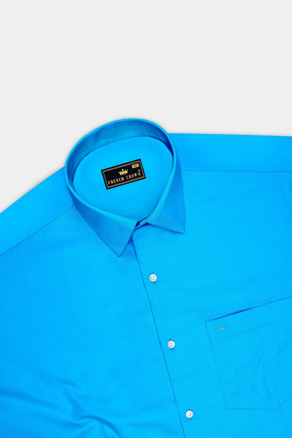 Saphir-Cerulean Blue Subtle Sheen Super Soft Premium Cotton Dress Shirt