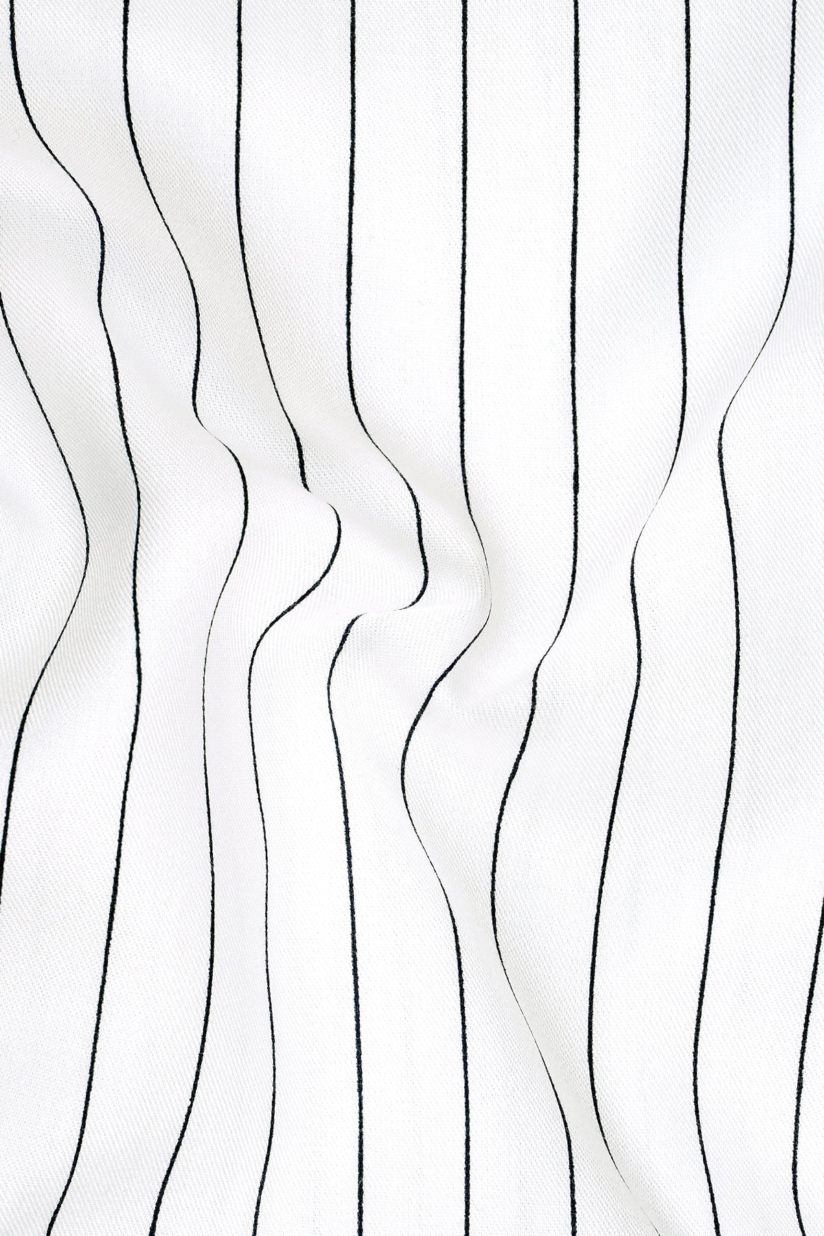 Vanta-Bright White And Jade Black Pin Striped Super Soft Tencel Semi Formal Shirt