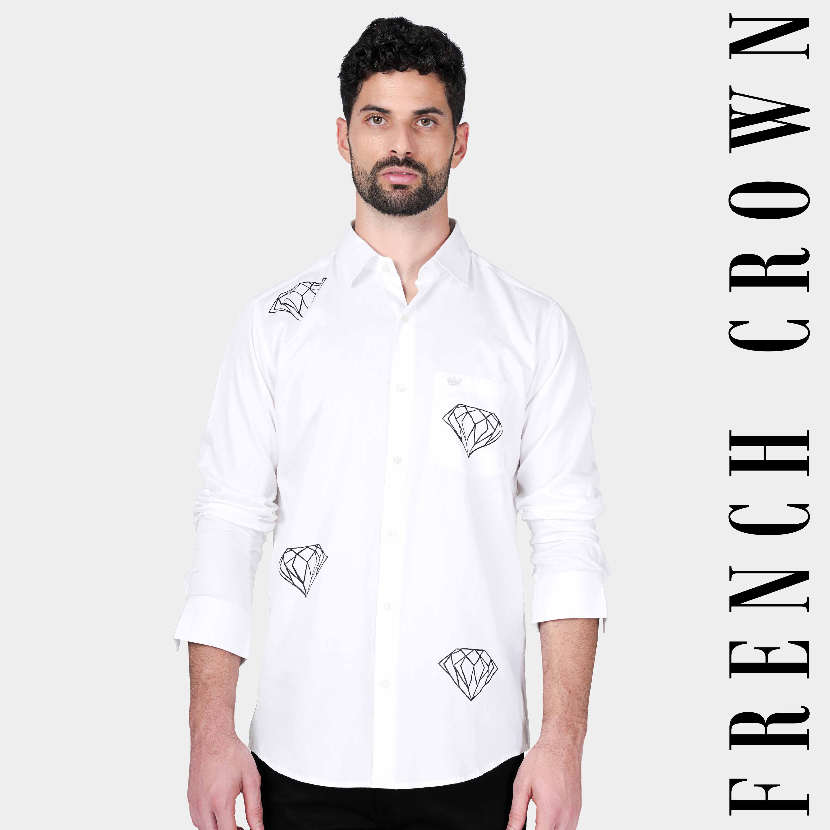 【Peter Do】Trench Blouse White 38 Bright White Casual Plain-Solid Premium Cotton Shirt For Men