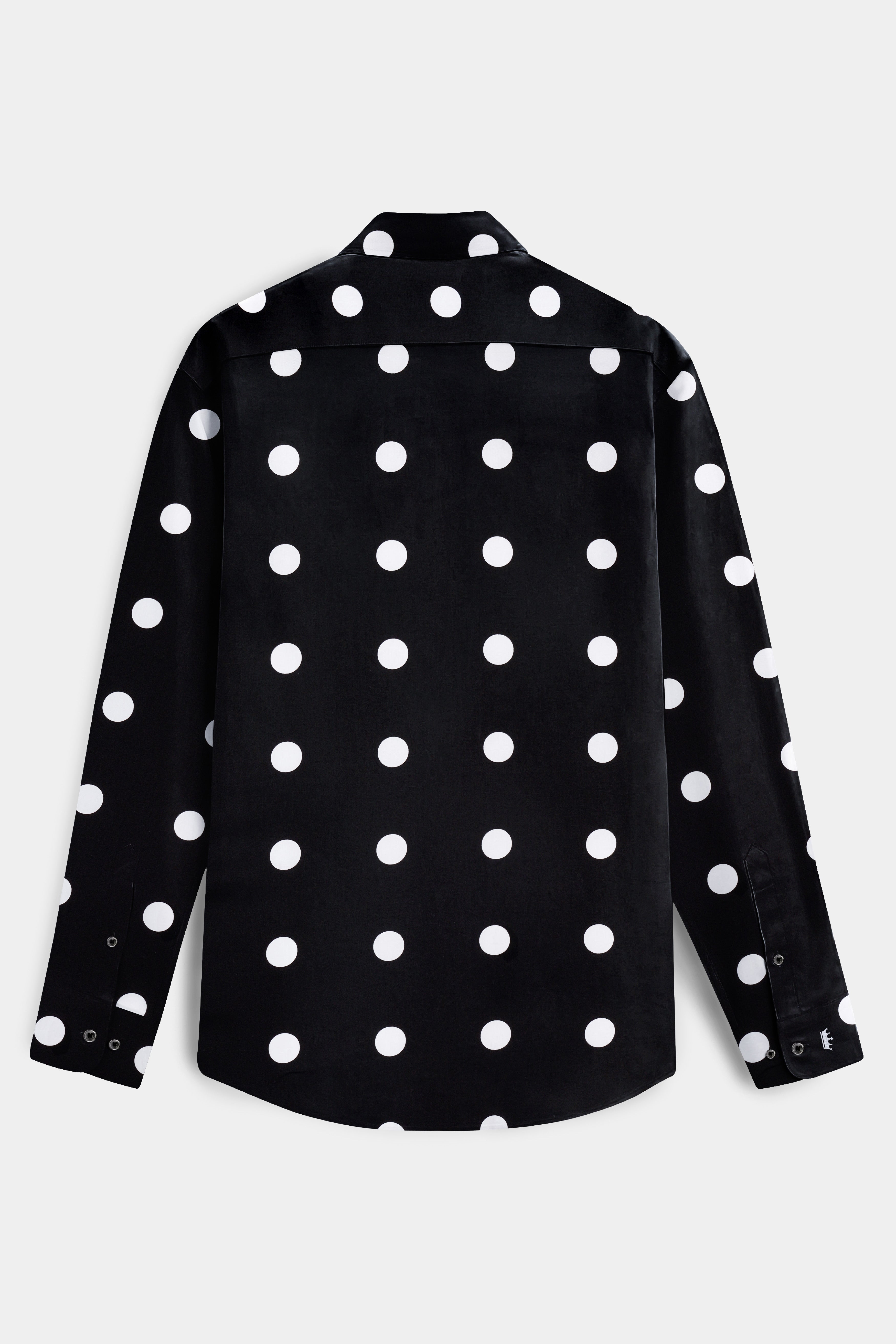 Jade Black Polka Dotted Premium cotton Shirt