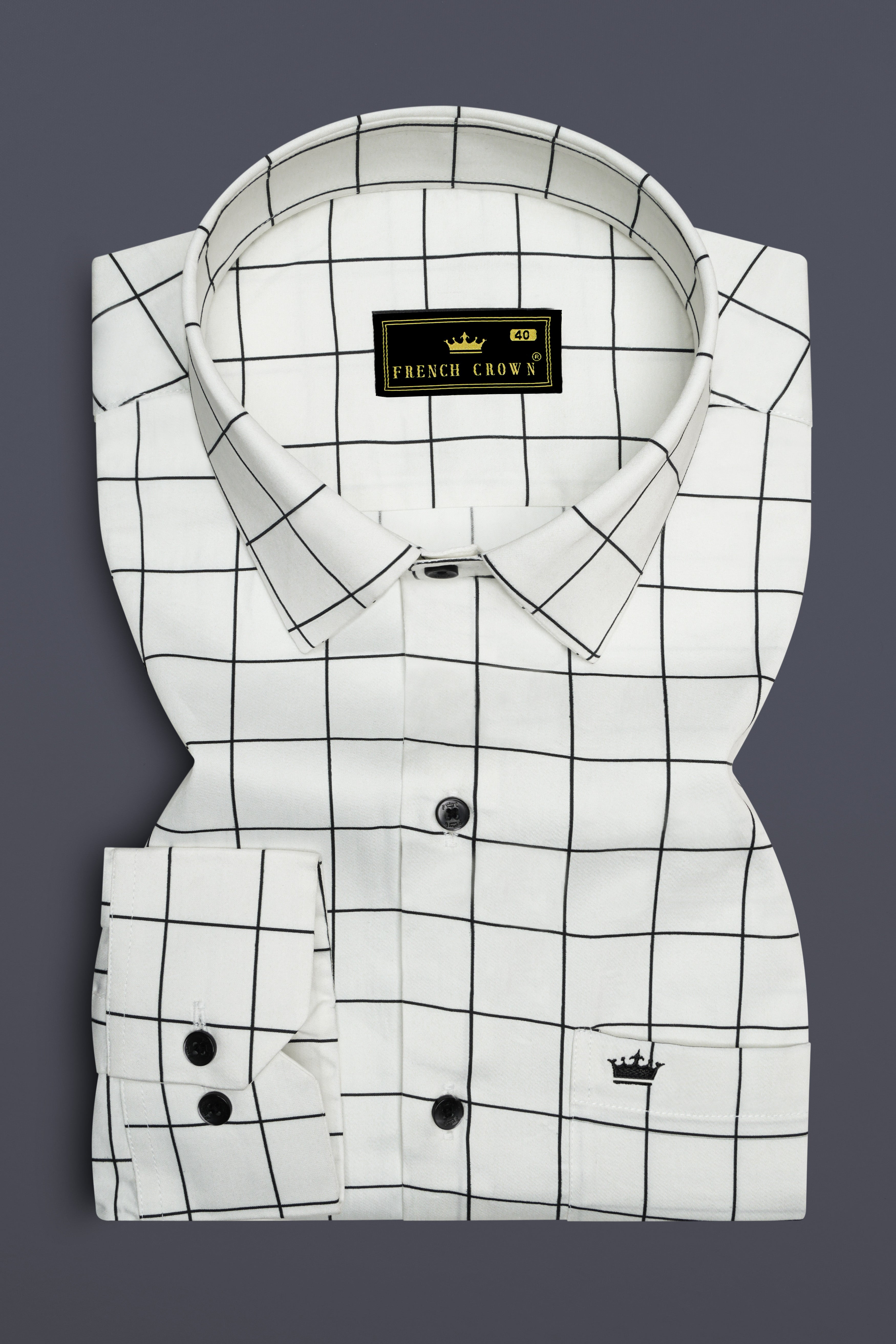 Bright White Windowpane Super Soft Giza Cotton SHIRT