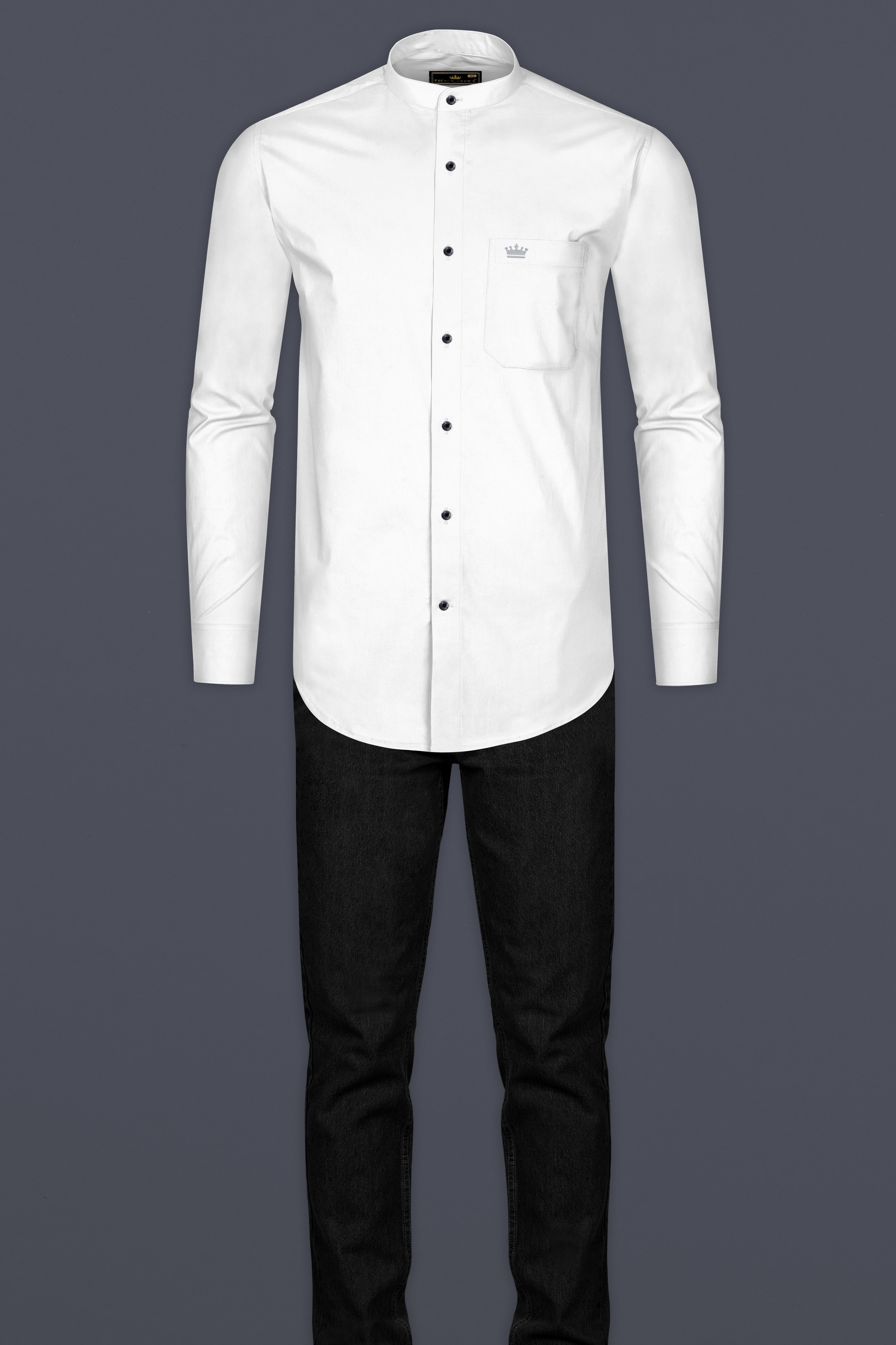 Bright White Subtle Sheen Premium Giza Cotton shirt