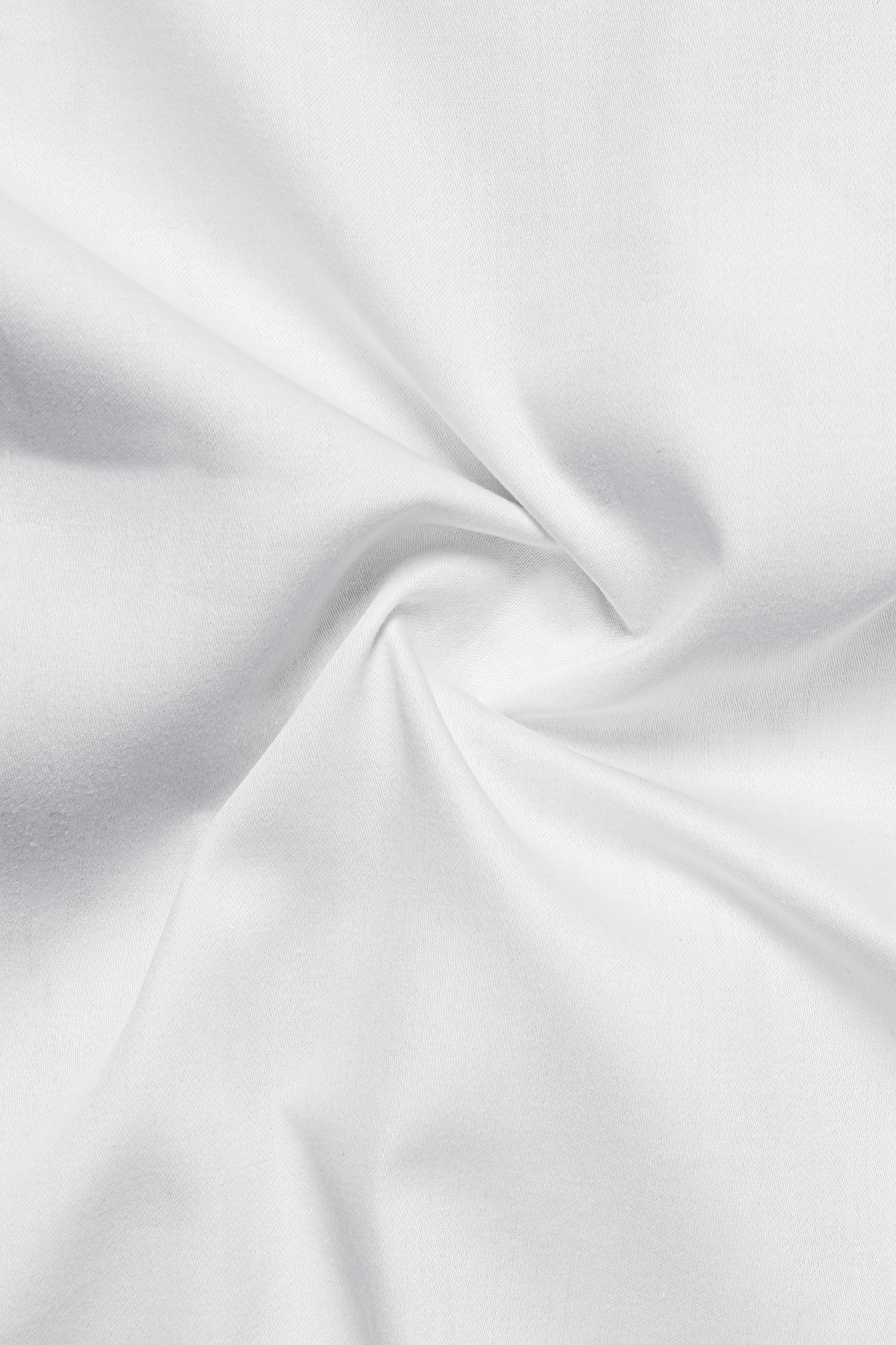 Bright White Subtle Sheen with Black Collar detailed Super Soft Giza Cotton SHIRT