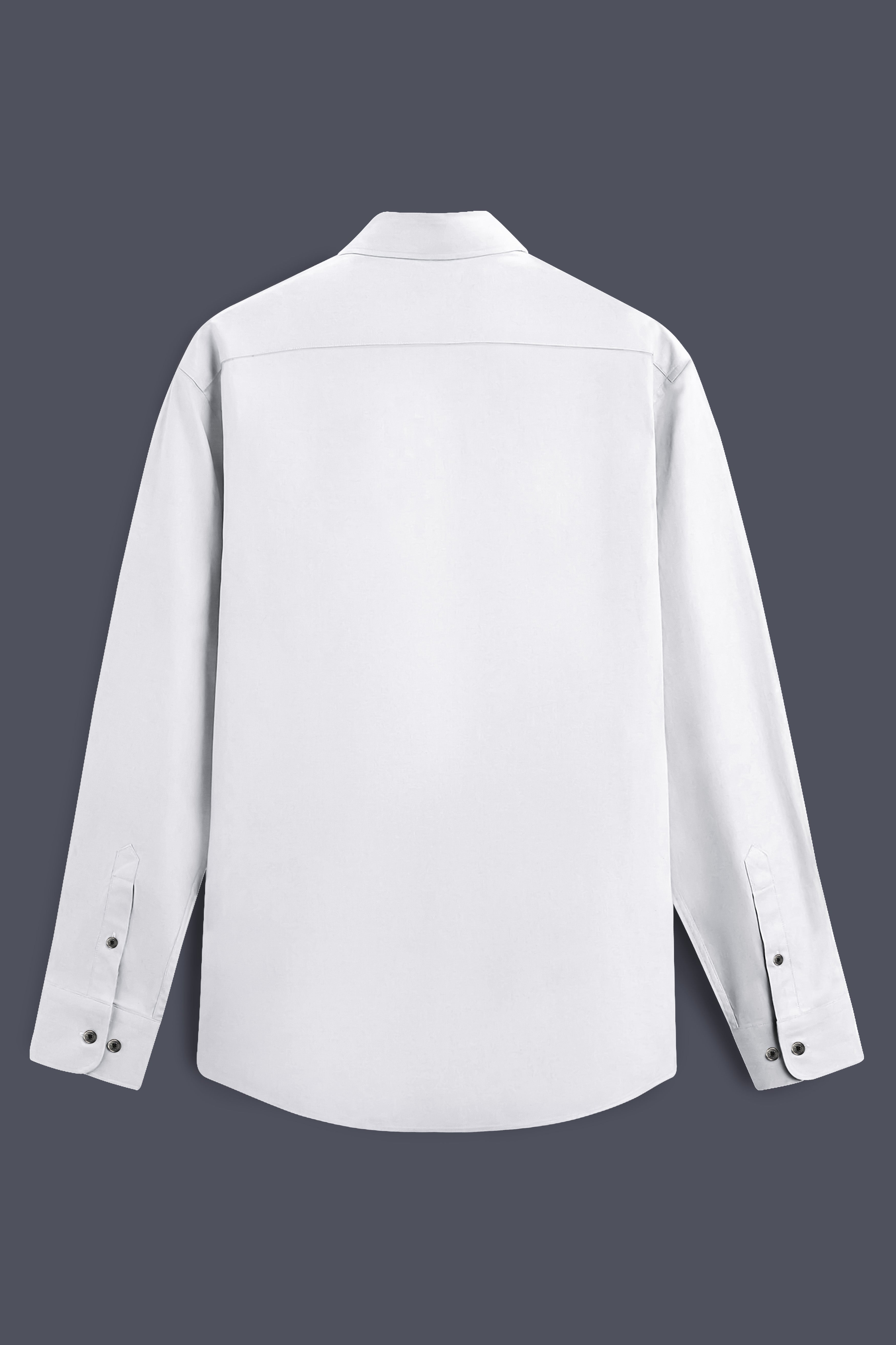 Bright White Subtle Sheen with Black Collar detailed Super Soft Giza Cotton SHIRT