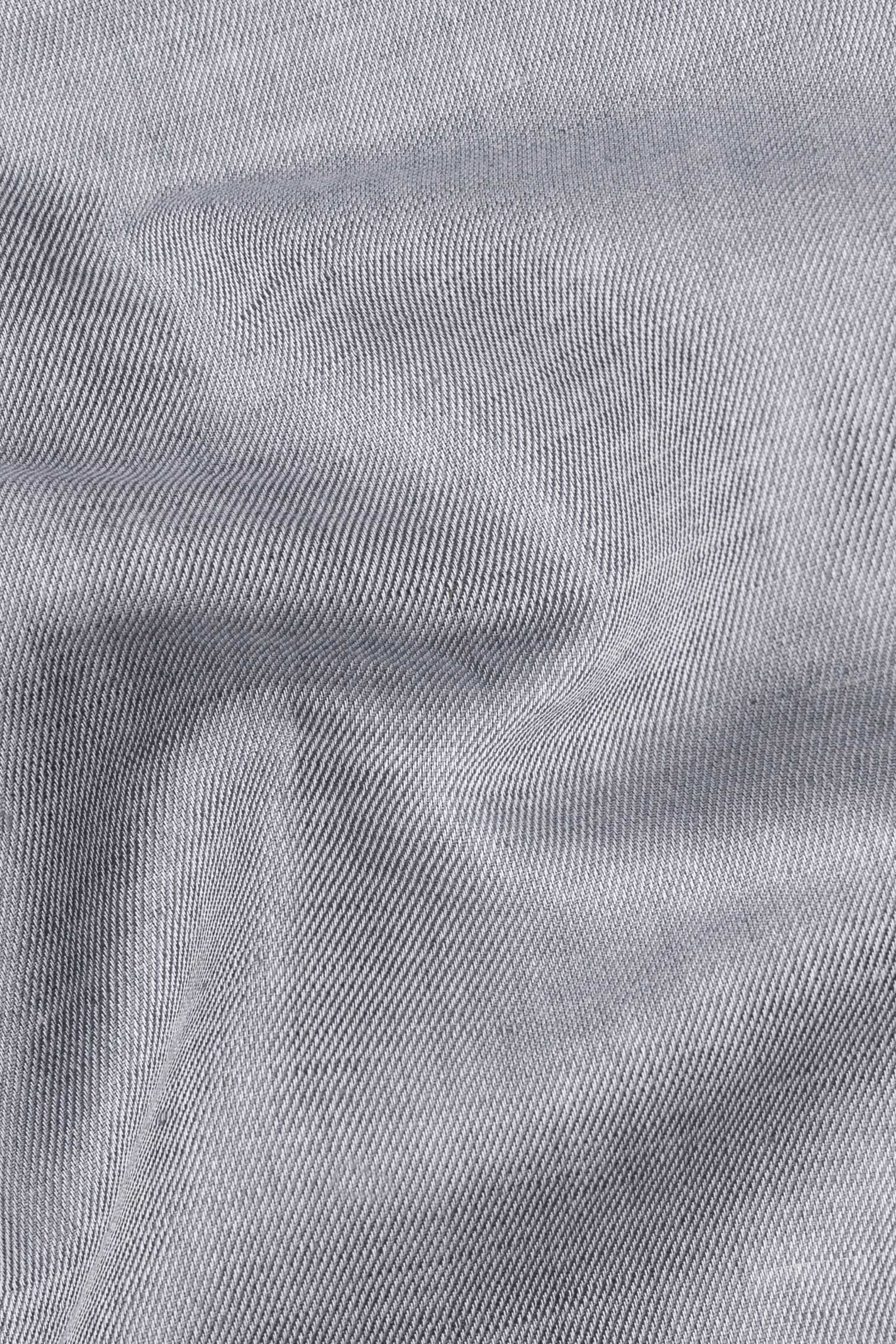 Mountain Gray Embroidered Luxurious Linen Designer Shirt