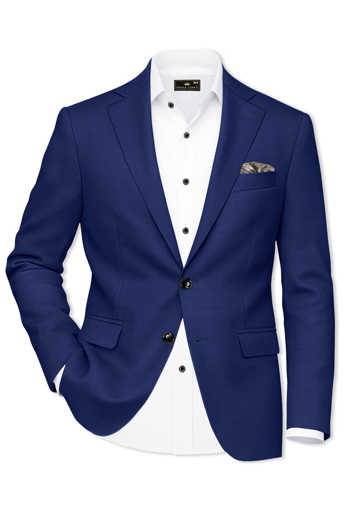 Rhino Blue Stretchable Single-Breasted traveler Suit