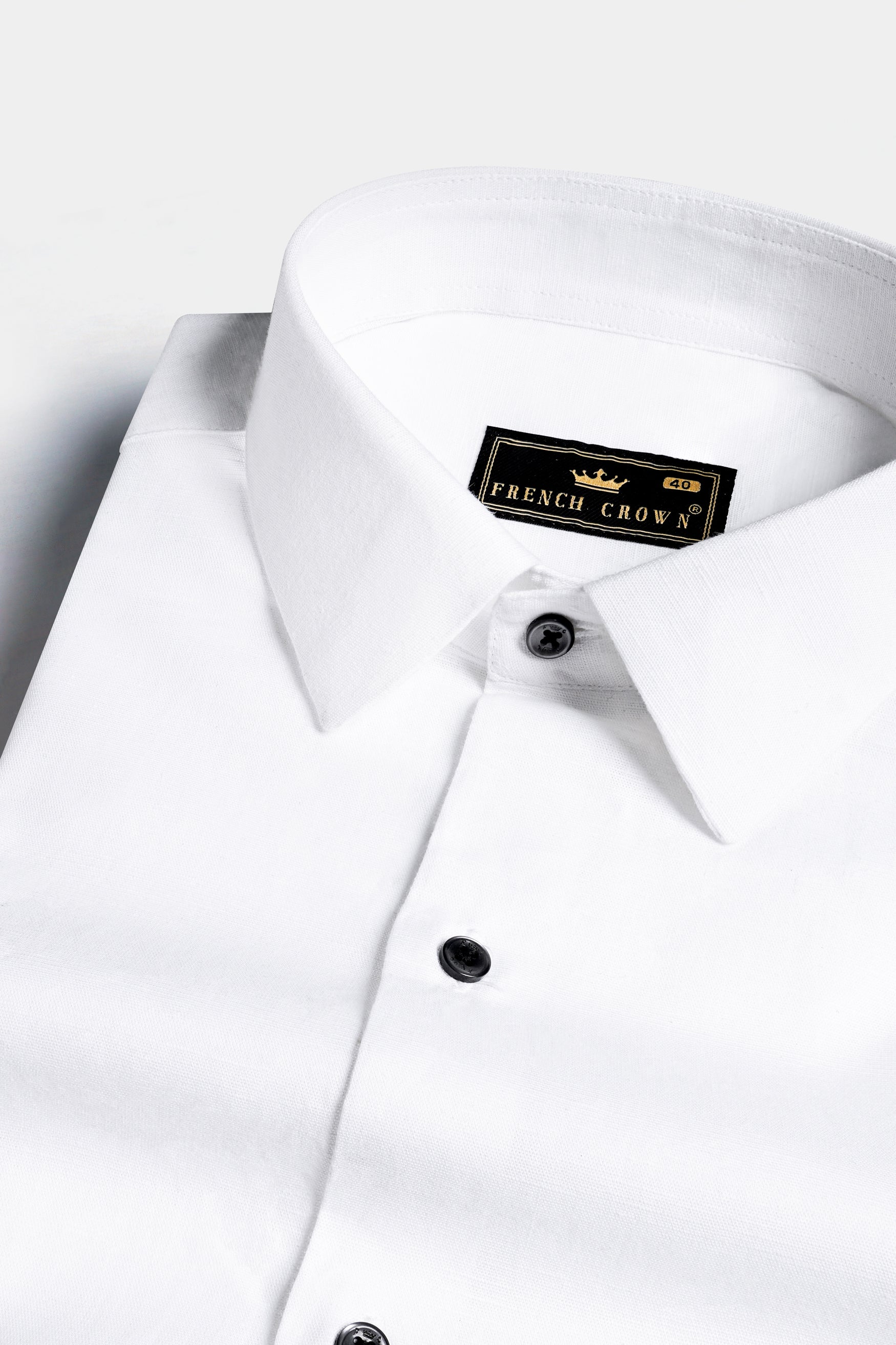 Bright Rabbit White Formal Plain-Solid Rare Premium Linen Shirt For Men