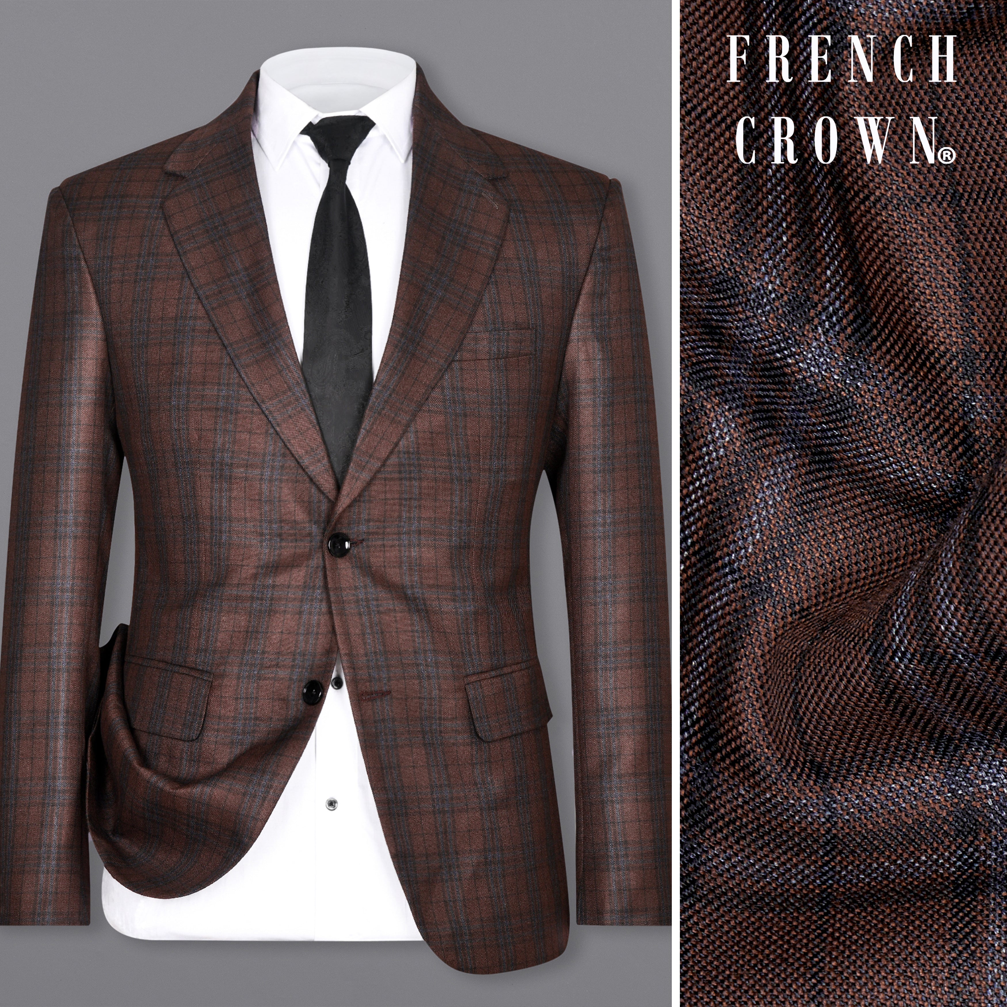 Gingerbread Plaid Wool blend Blazer
