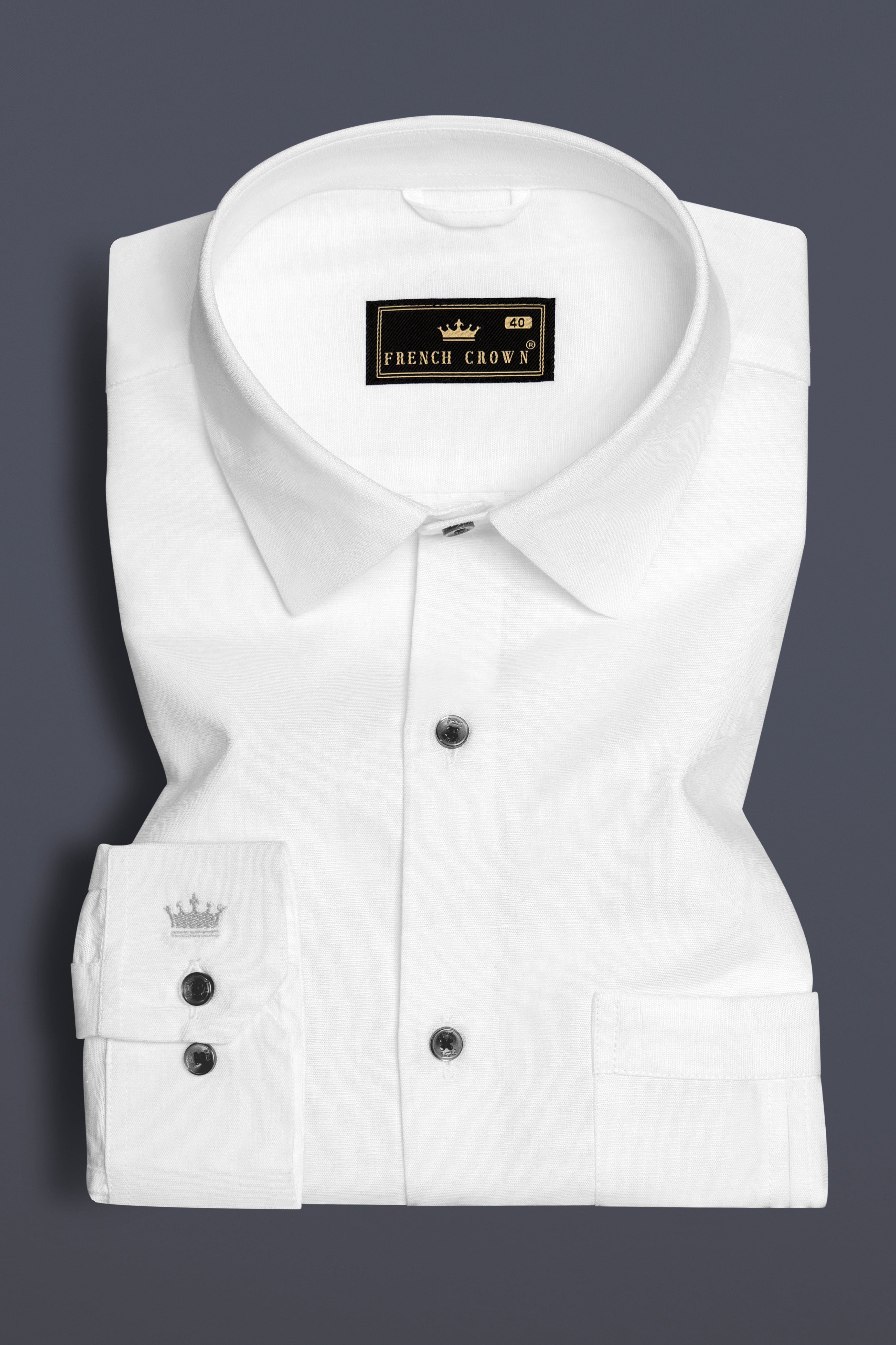 Bright White Luxurious Linen Shirt