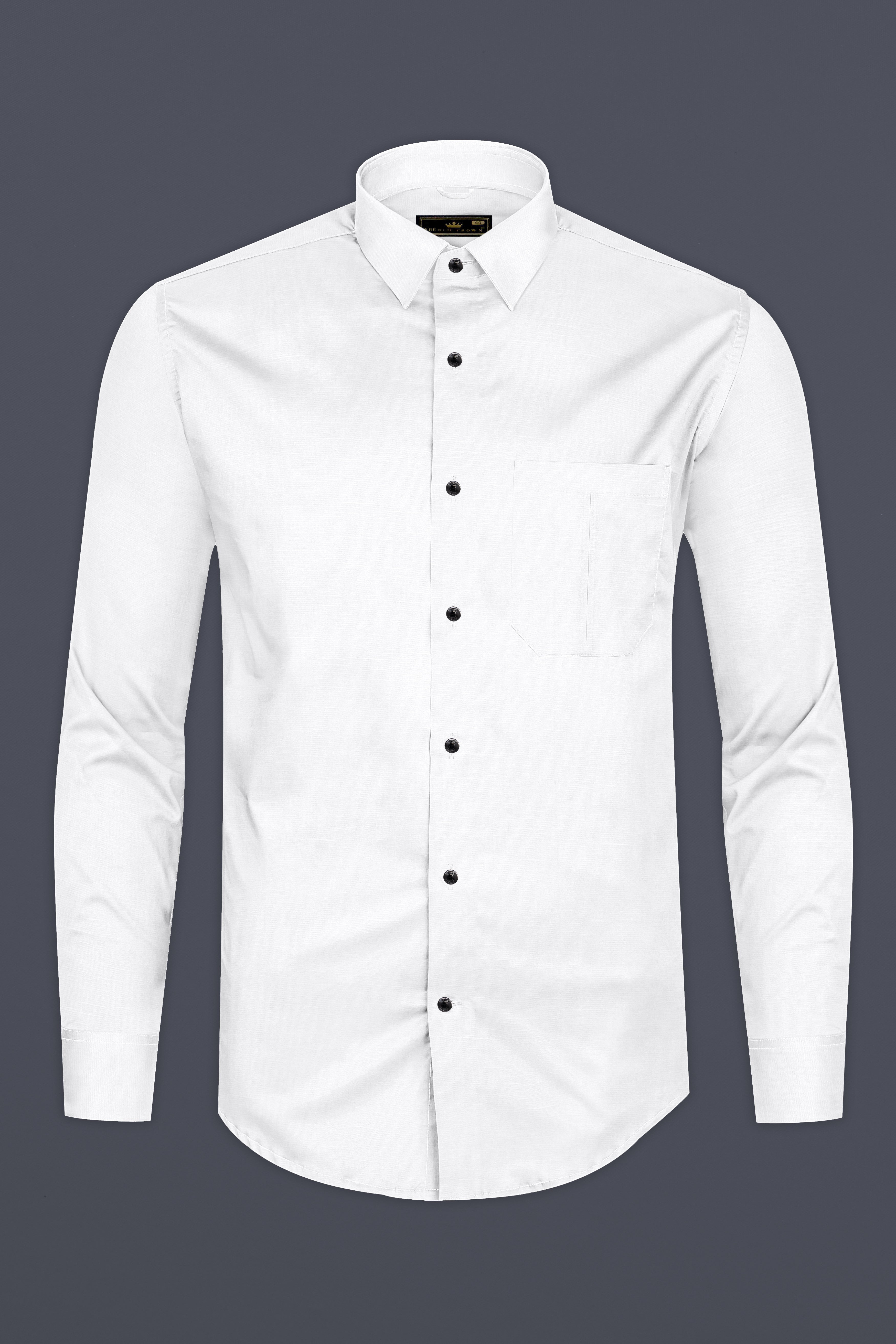 Bright White Luxurious Linen Shirt