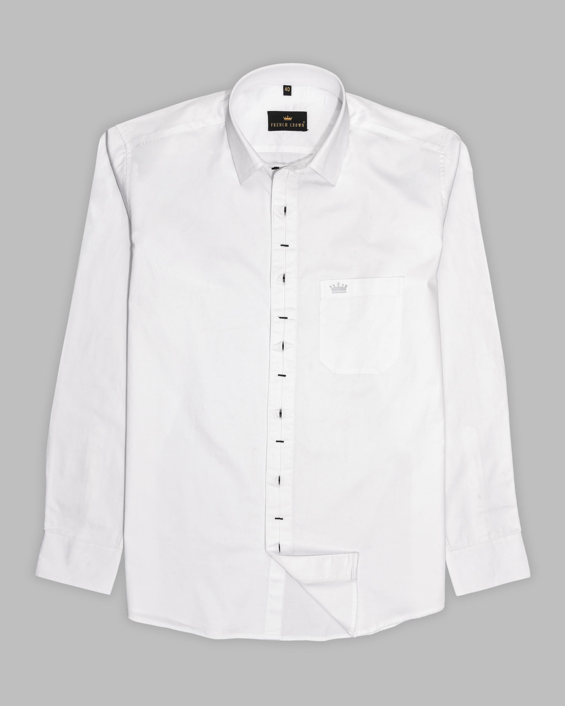 Bright White Subtle Sheen Super Soft Premium Cotton Shirt