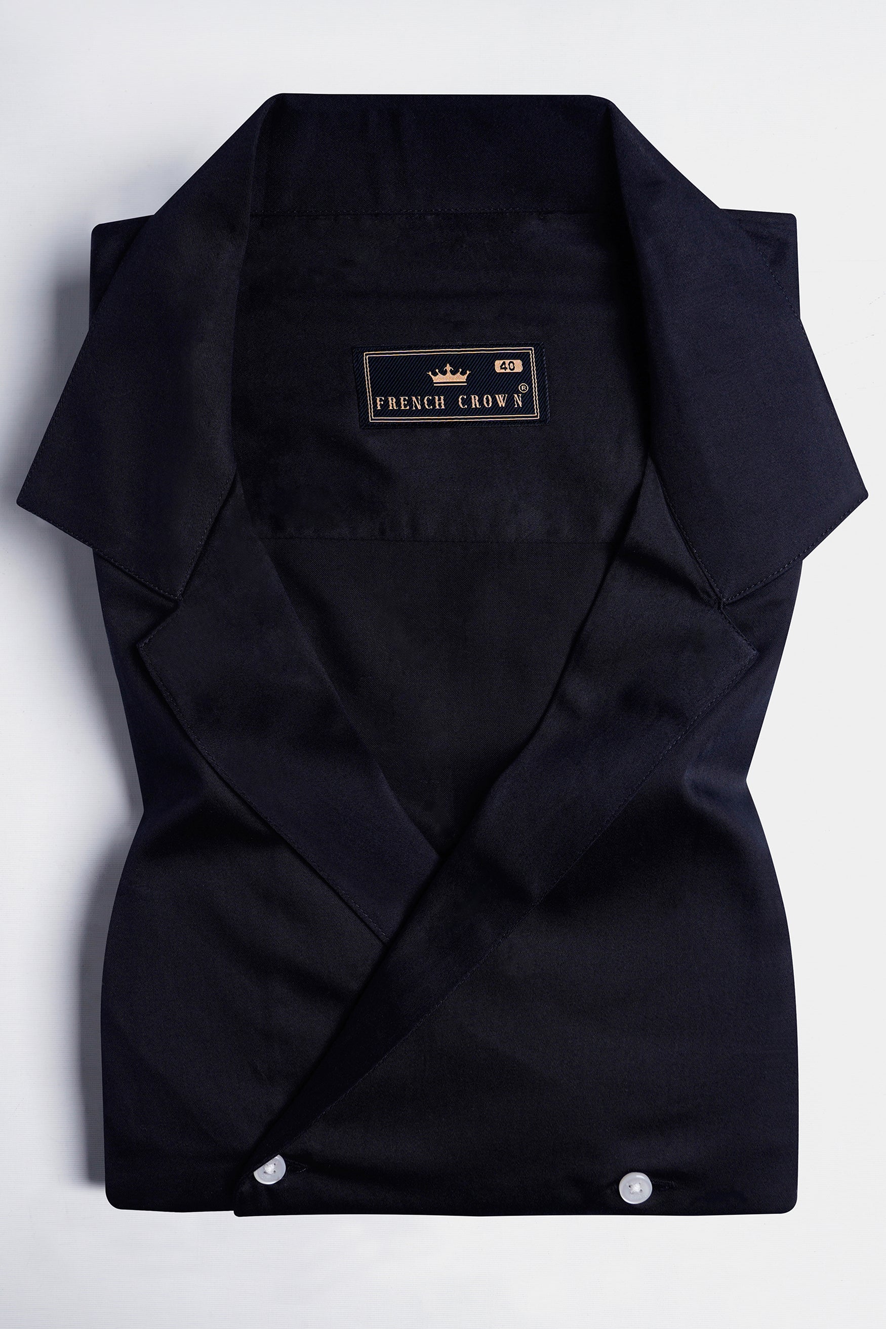 Jade Black Double-Breasted Premium Cotton Designer Shirt