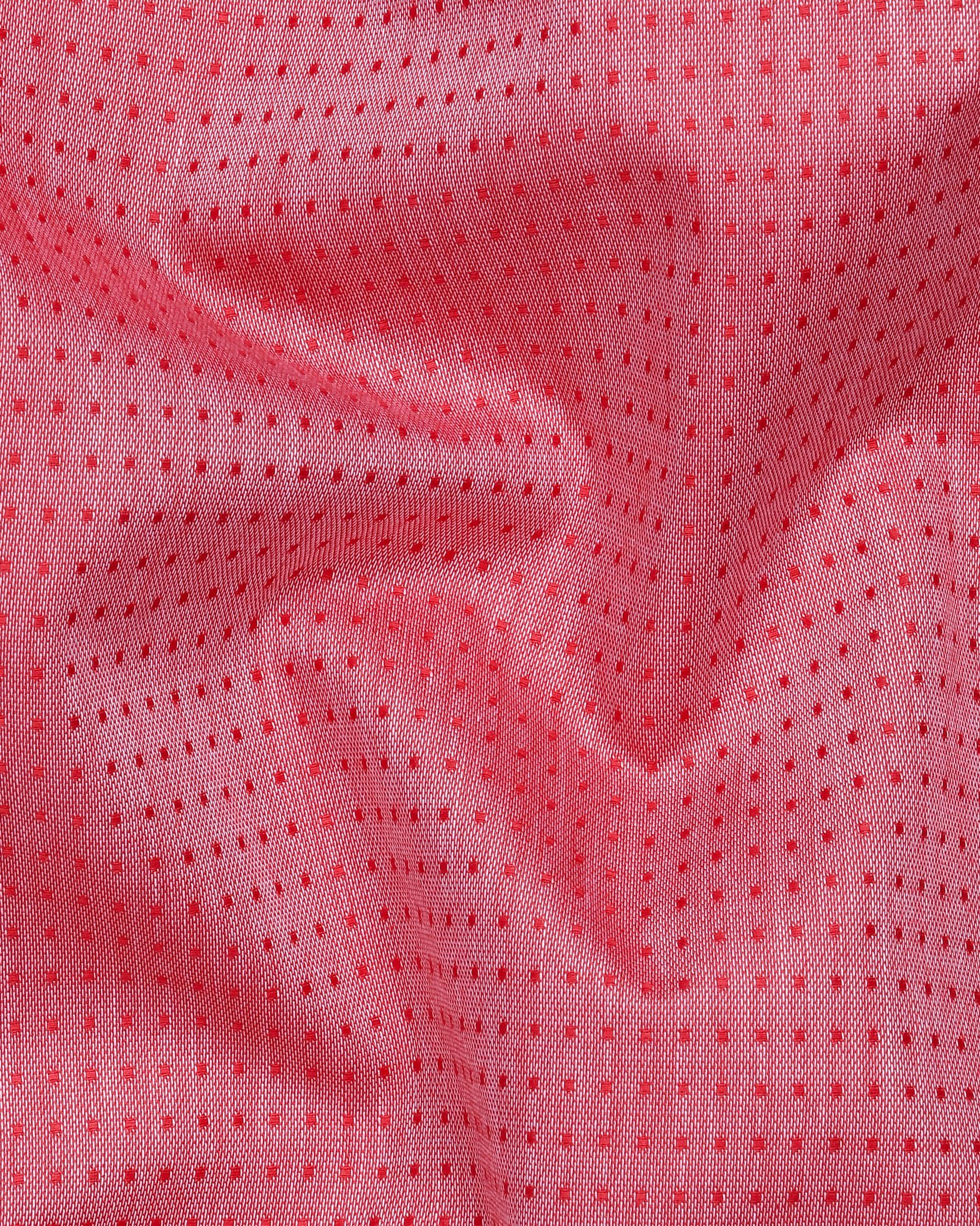 Chilli Pepper Red Dobby Textured Premium Giza Cotton Shirt