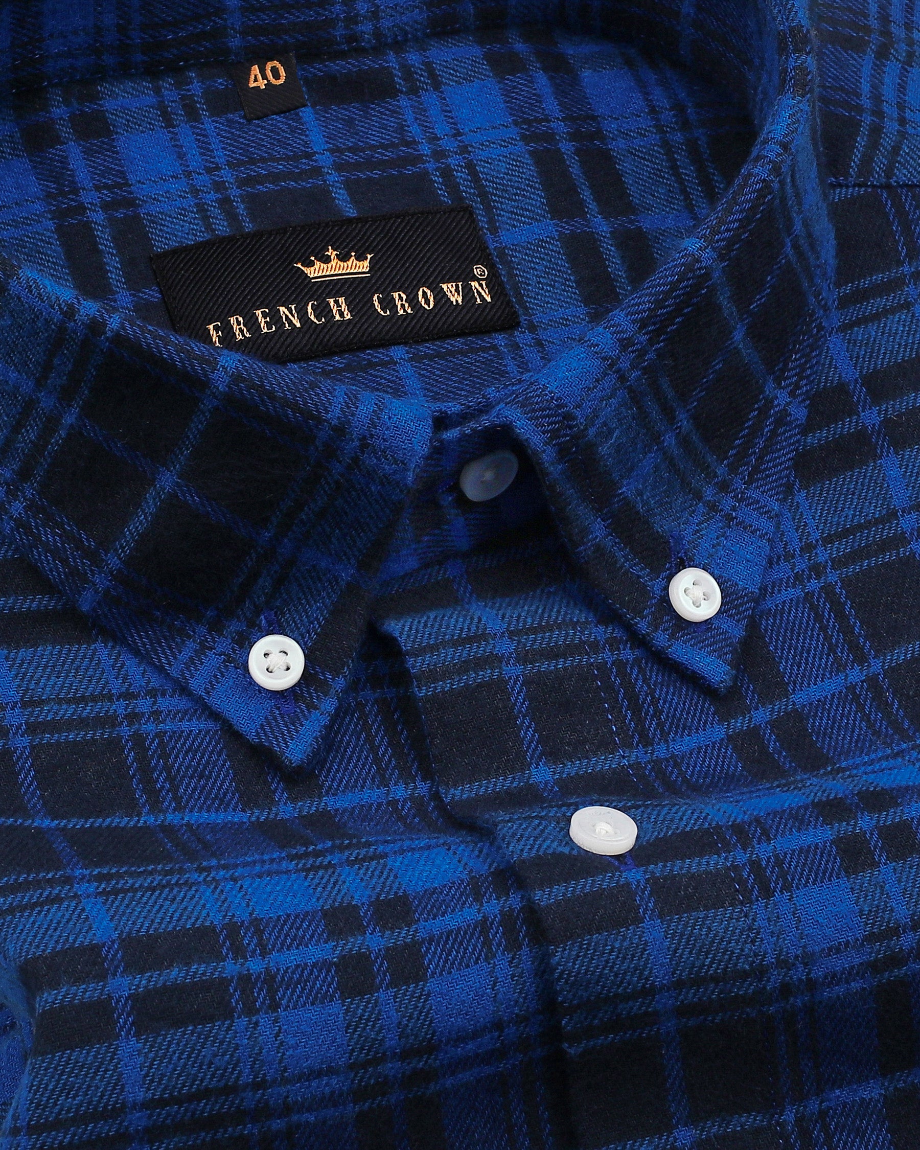 San Marino Blue Plaid Flannel Shirt