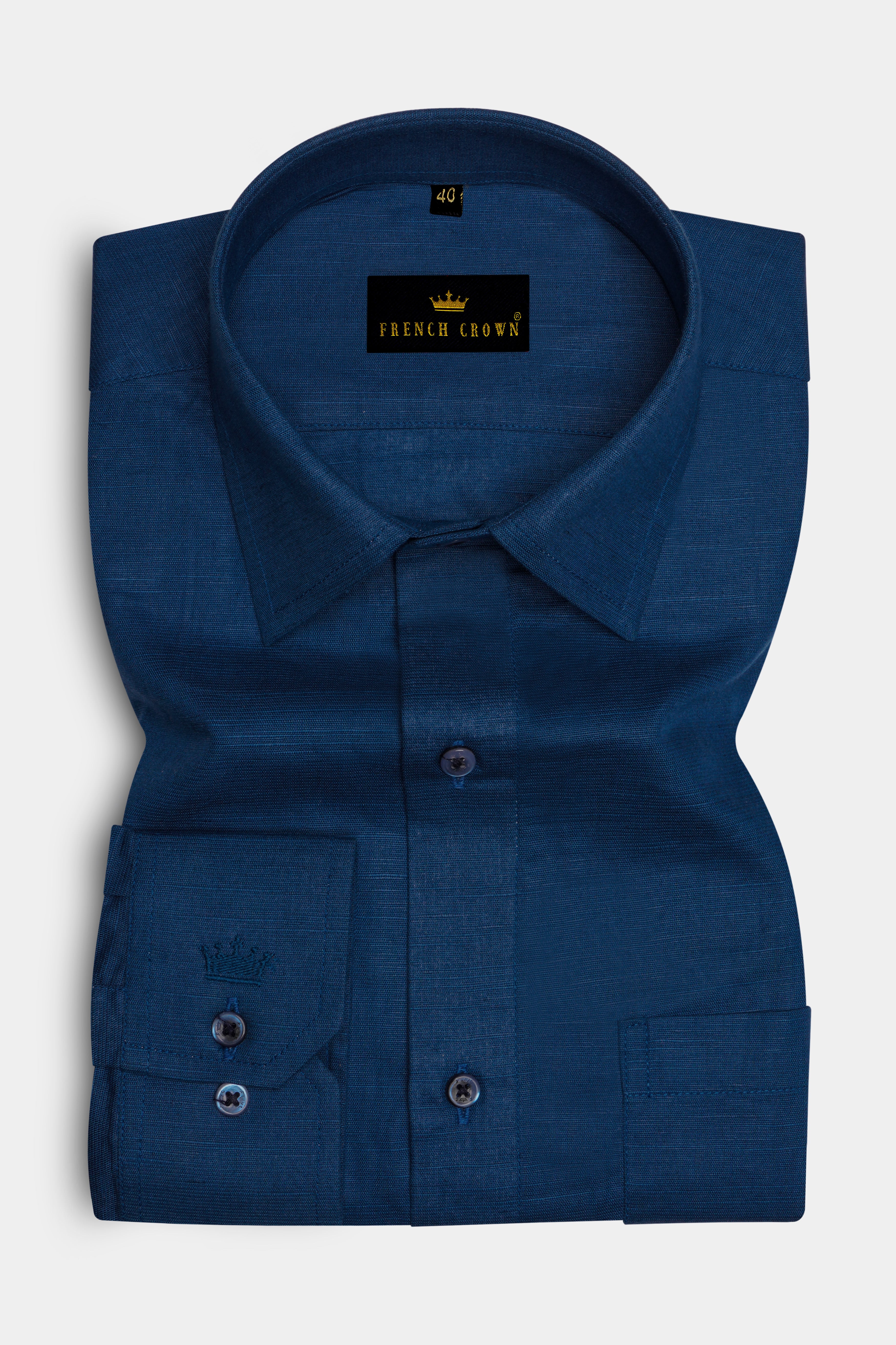 Cyprus Blue Chambray Premium Cotton Shirt