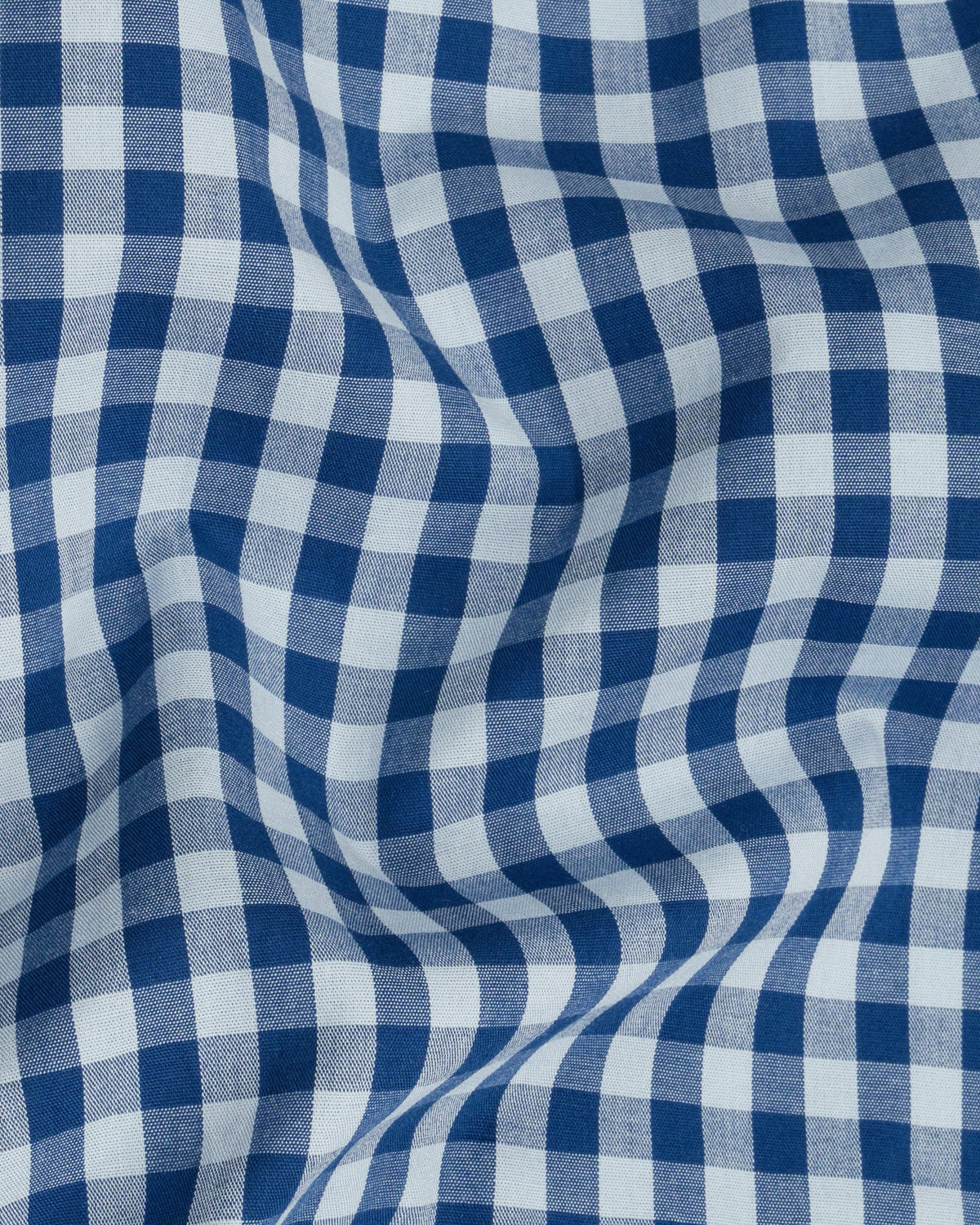 Biscay Blue Checkered Premium Cotton Shirt
