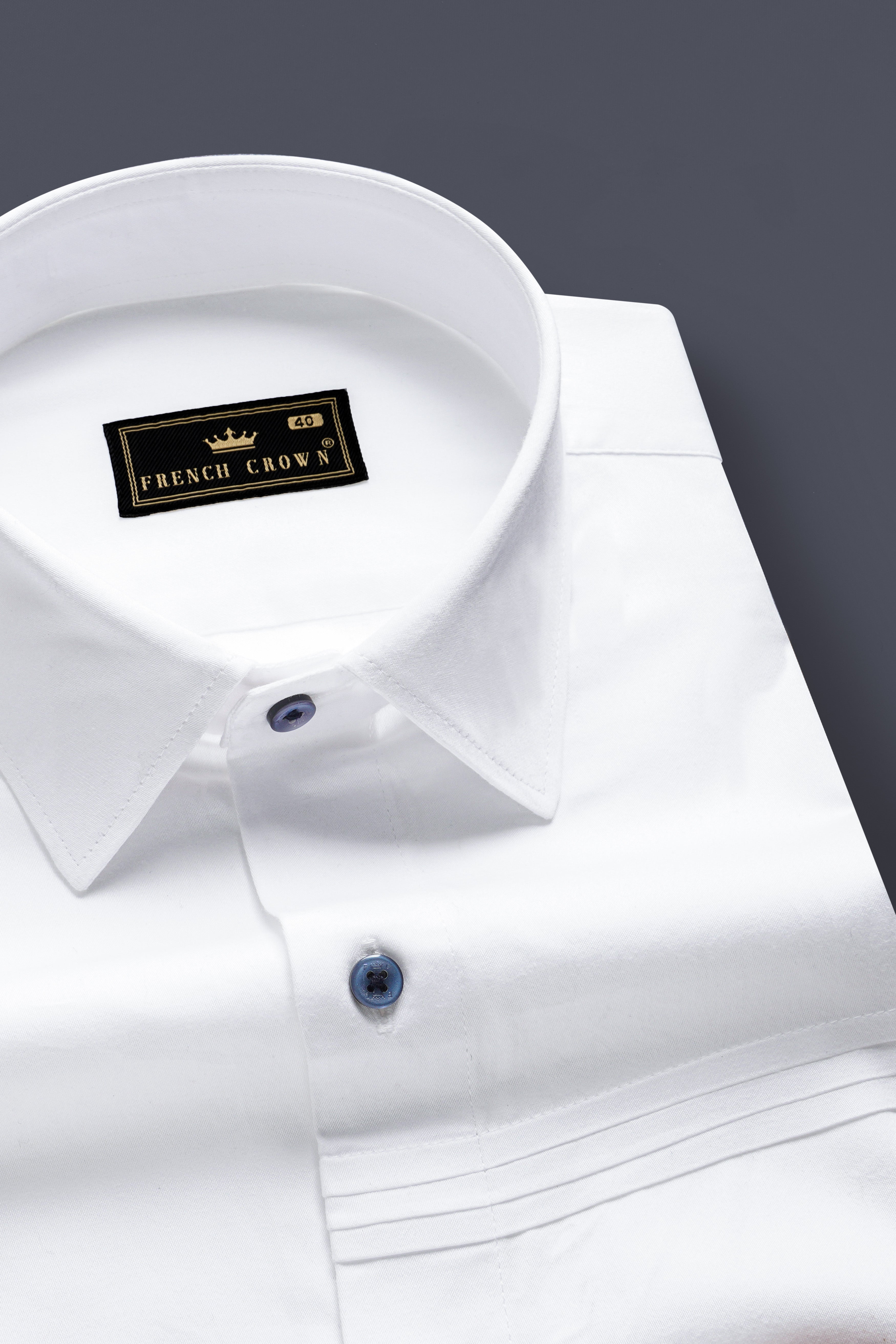 Bright White Subtle Sheen Patterned Premium Giza Cotton Shirt