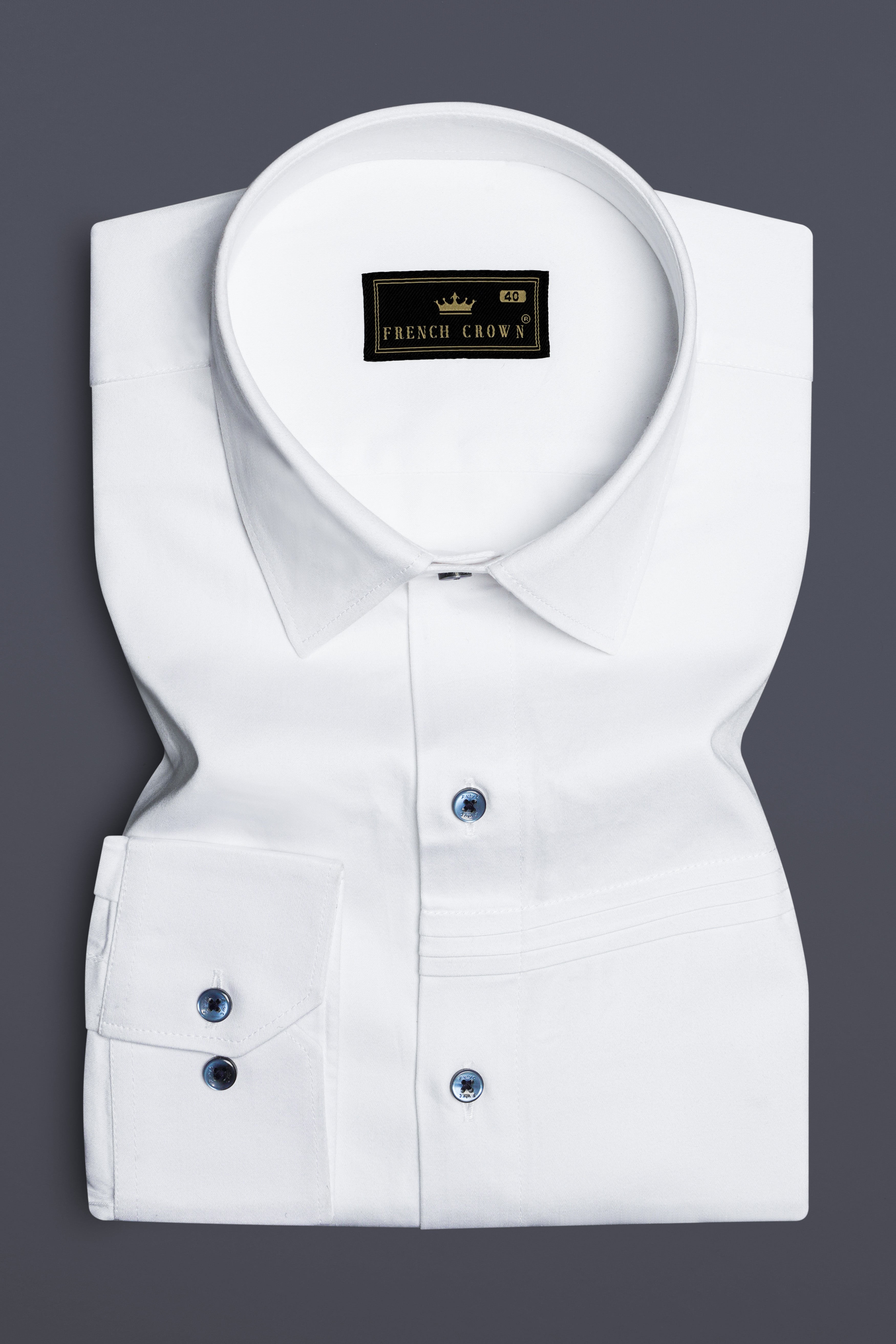 Bright White Subtle Sheen Patterned Premium Giza Cotton Shirt