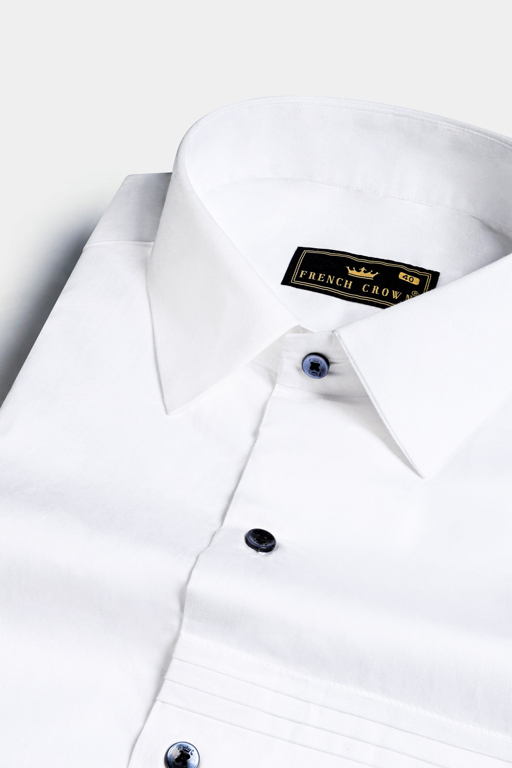 Bright White Subtle Sheen Patterned Premium Giza Cotton Shirt