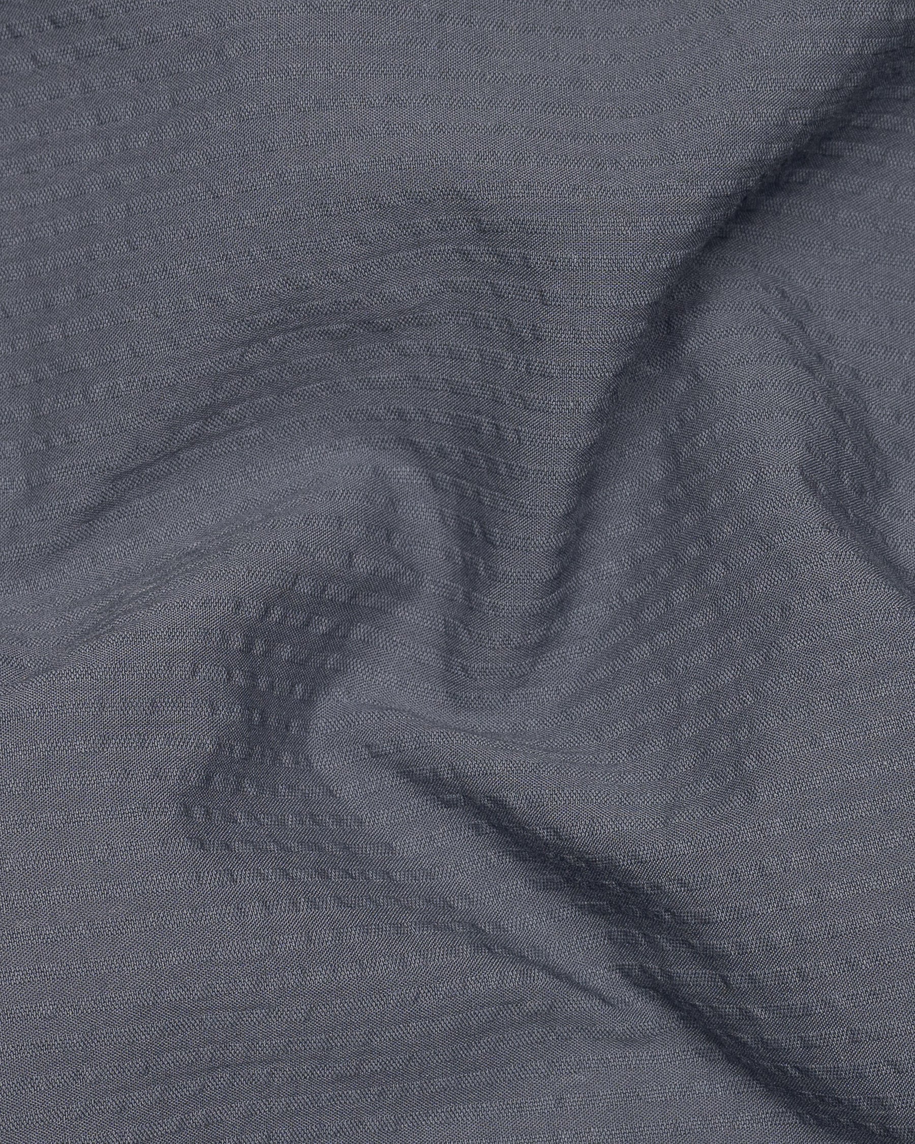 Pale Sky Grey  Seersucker Giza Cotton Shirt