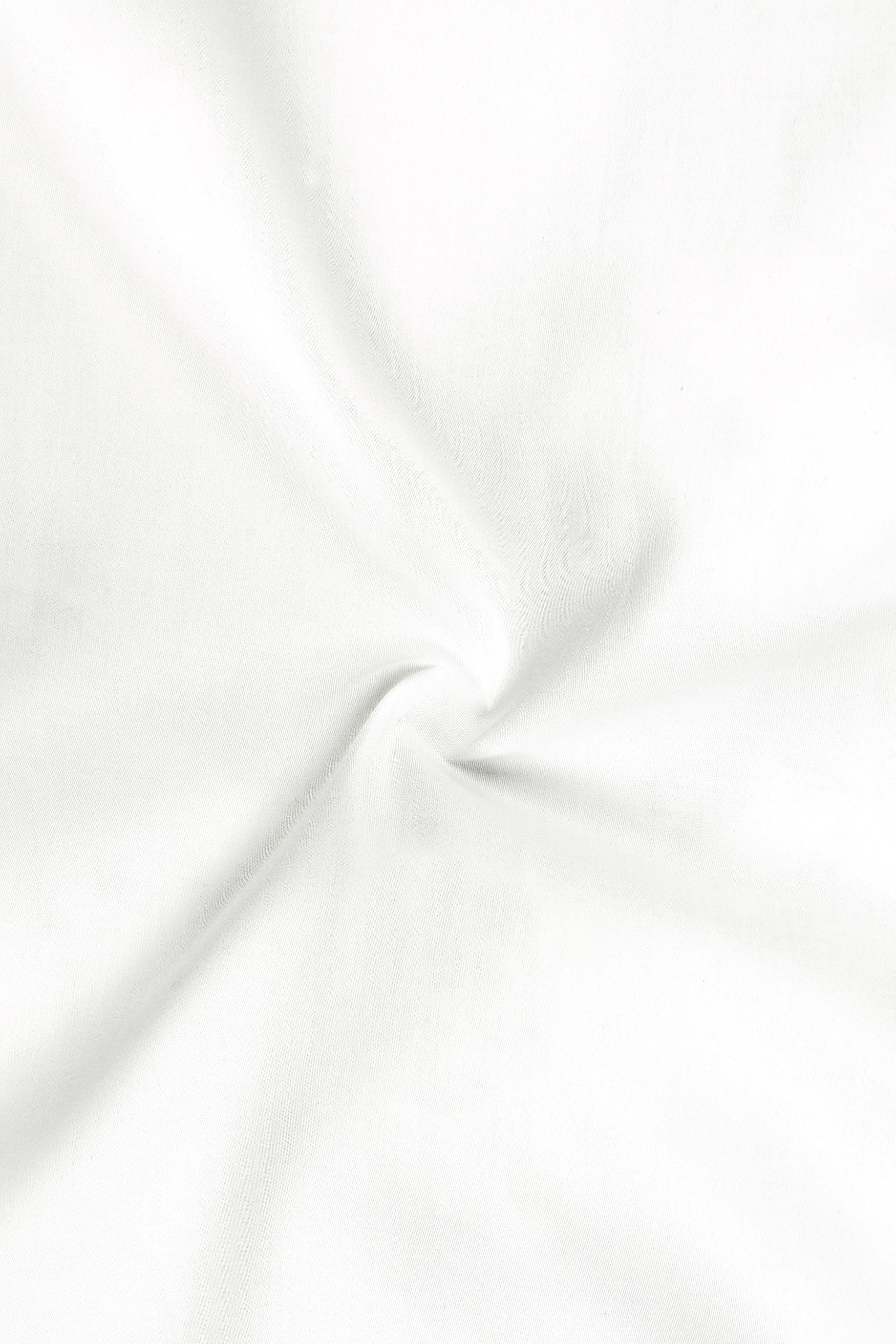 Bright White with Black Collar Subtle Sheen Premium Cotton Shirt