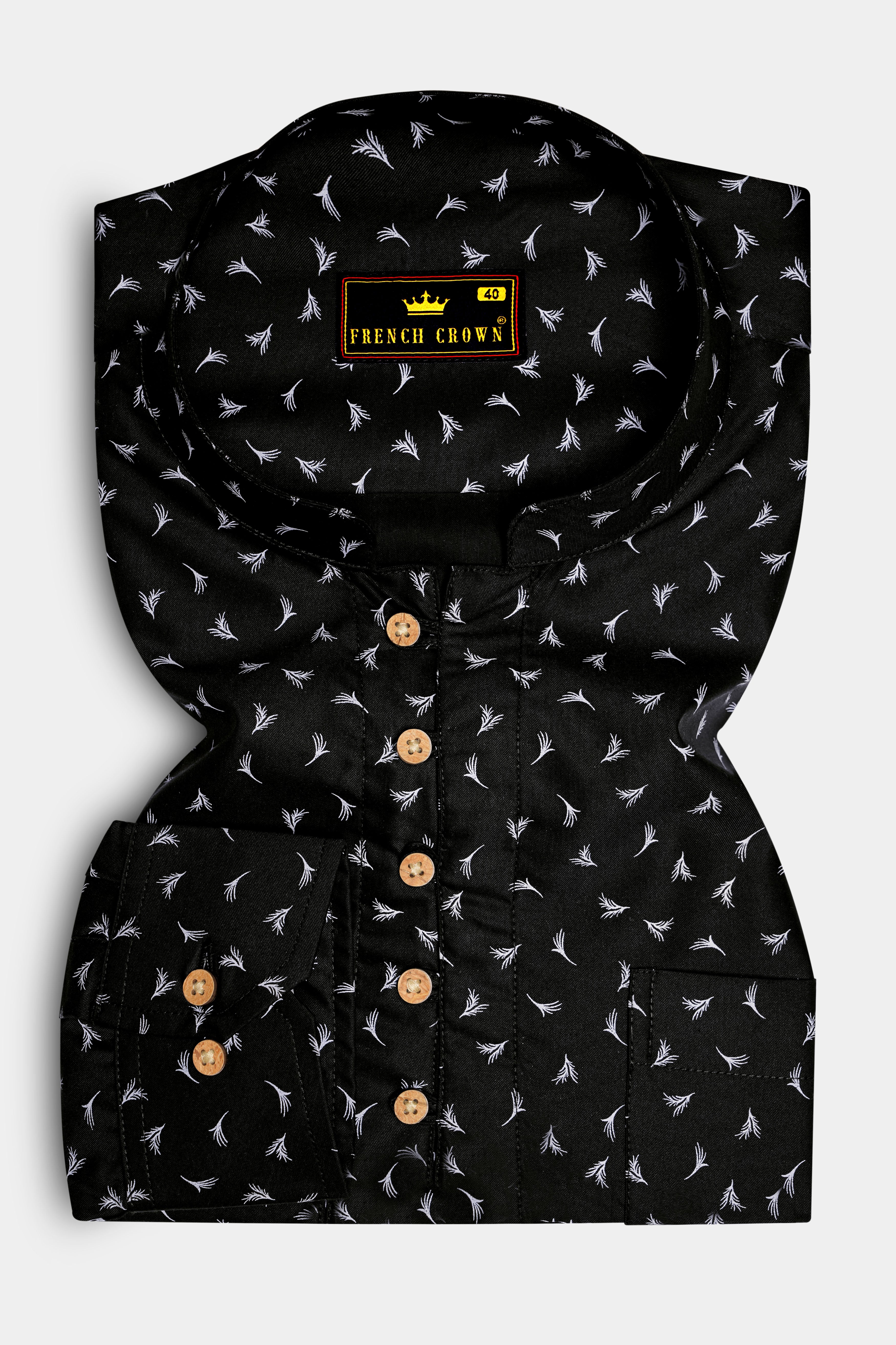 Jade Black flowers Printed super soft Premium Cotton shirt